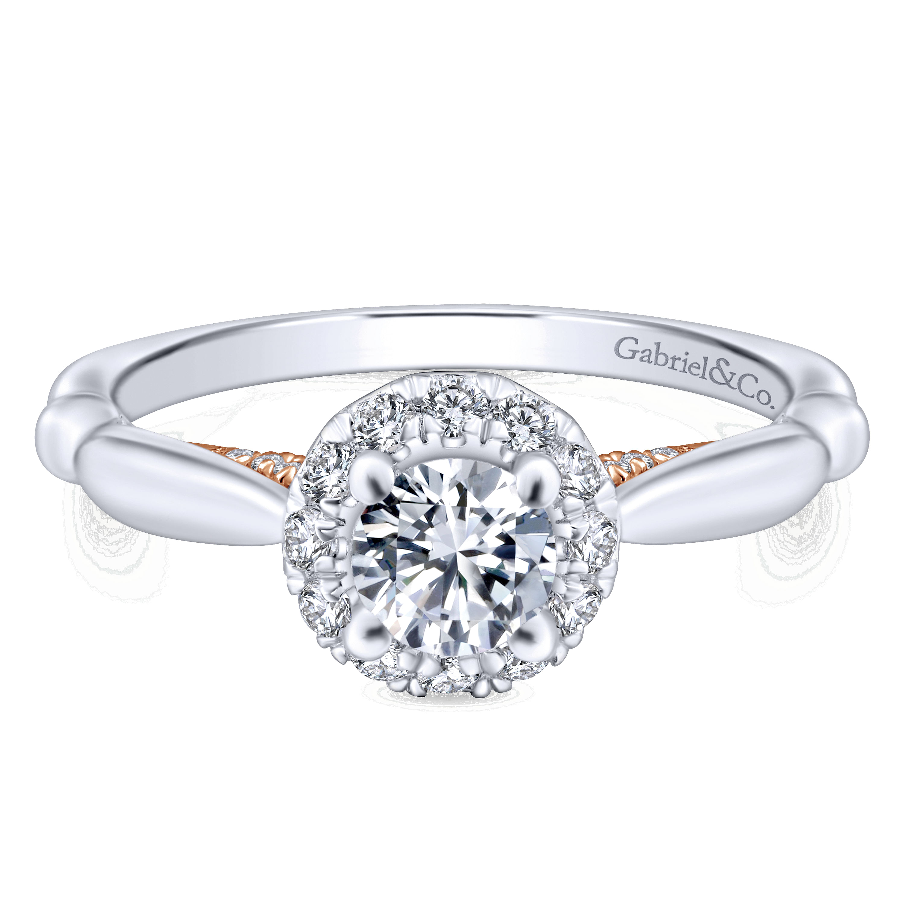 14k White/pink Gold Diamond Halo 14k White/pink Gold Diamond Halo