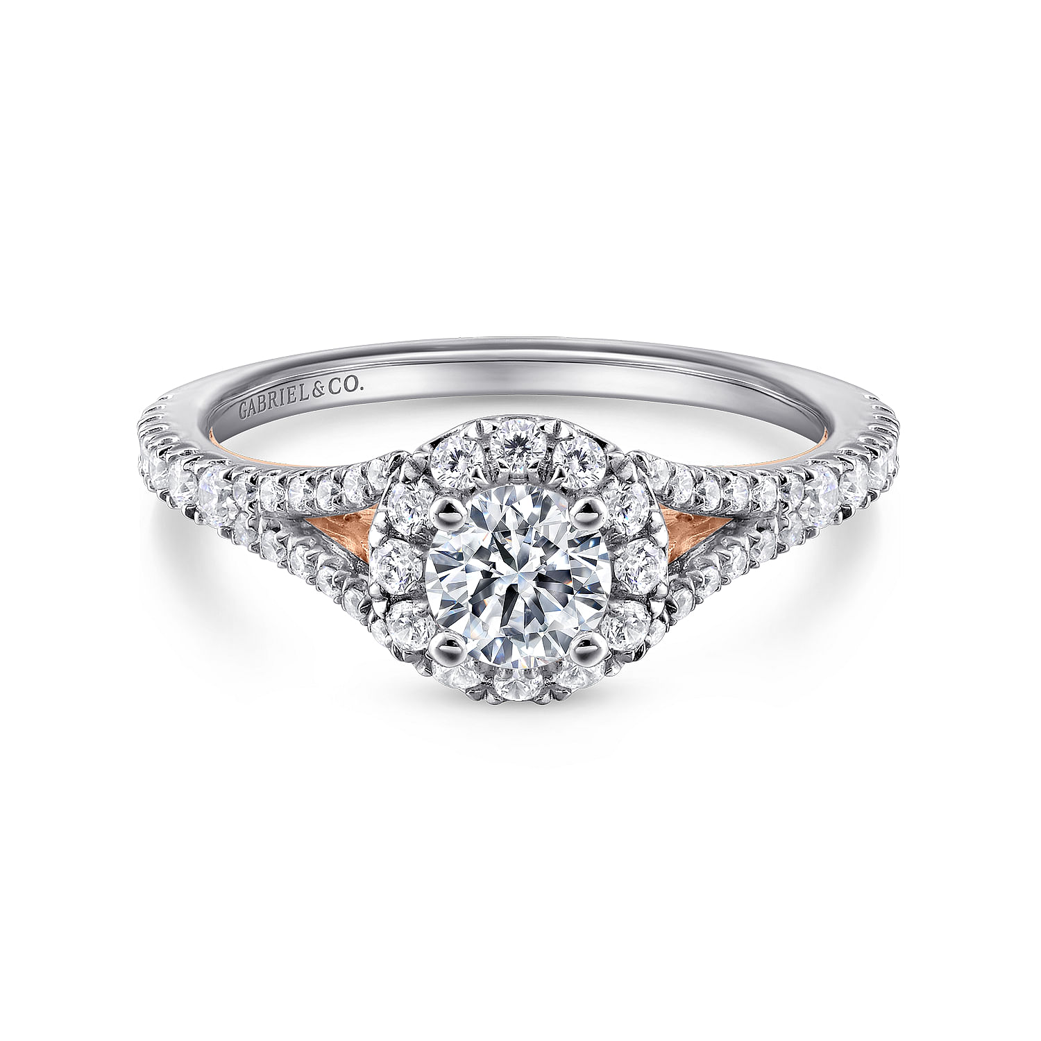 14k White/pink Gold Diamond Halo 14k White/pink Gold Diamond Halo