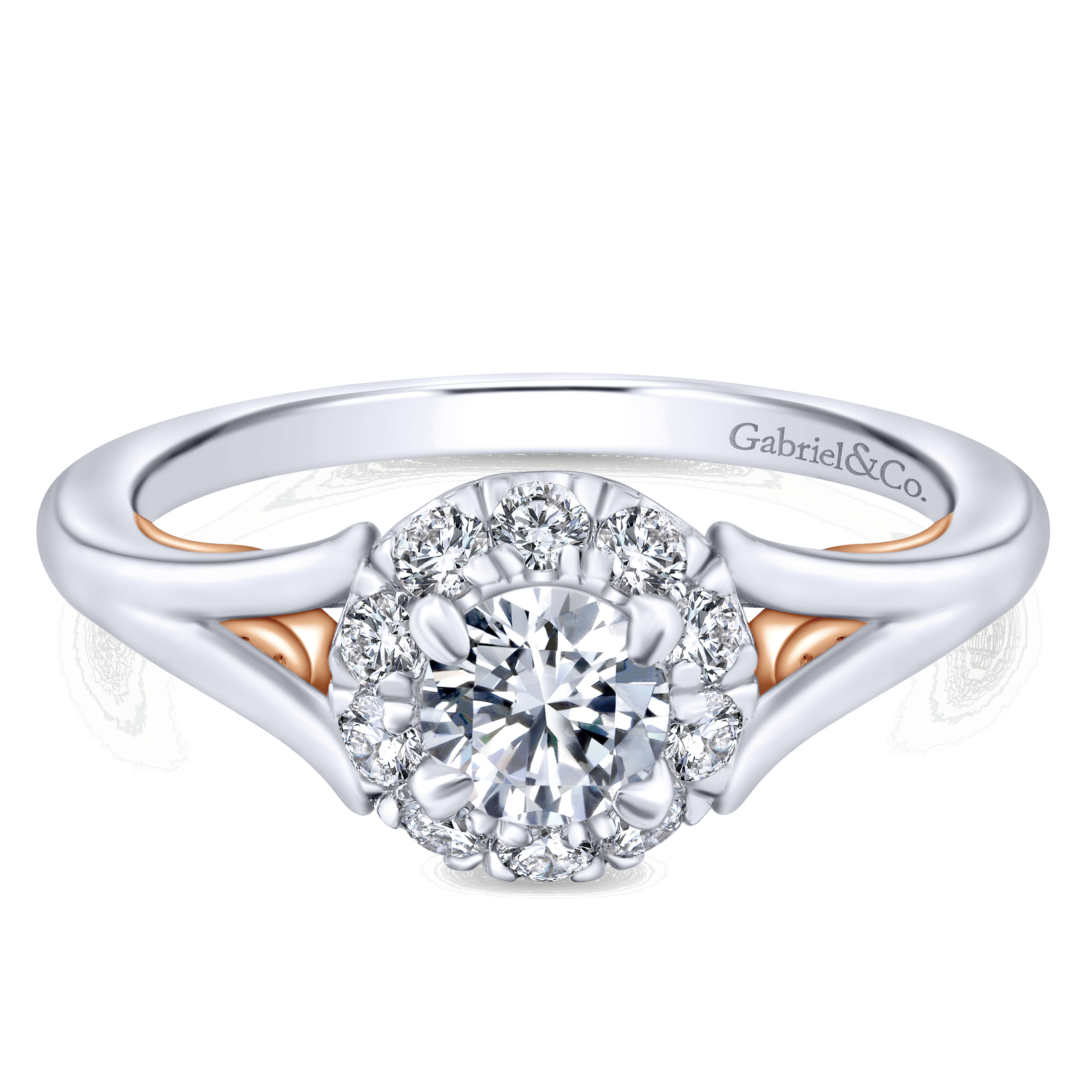 14k White/pink Gold Diamond Halo 14k White/pink Gold Diamond Halo