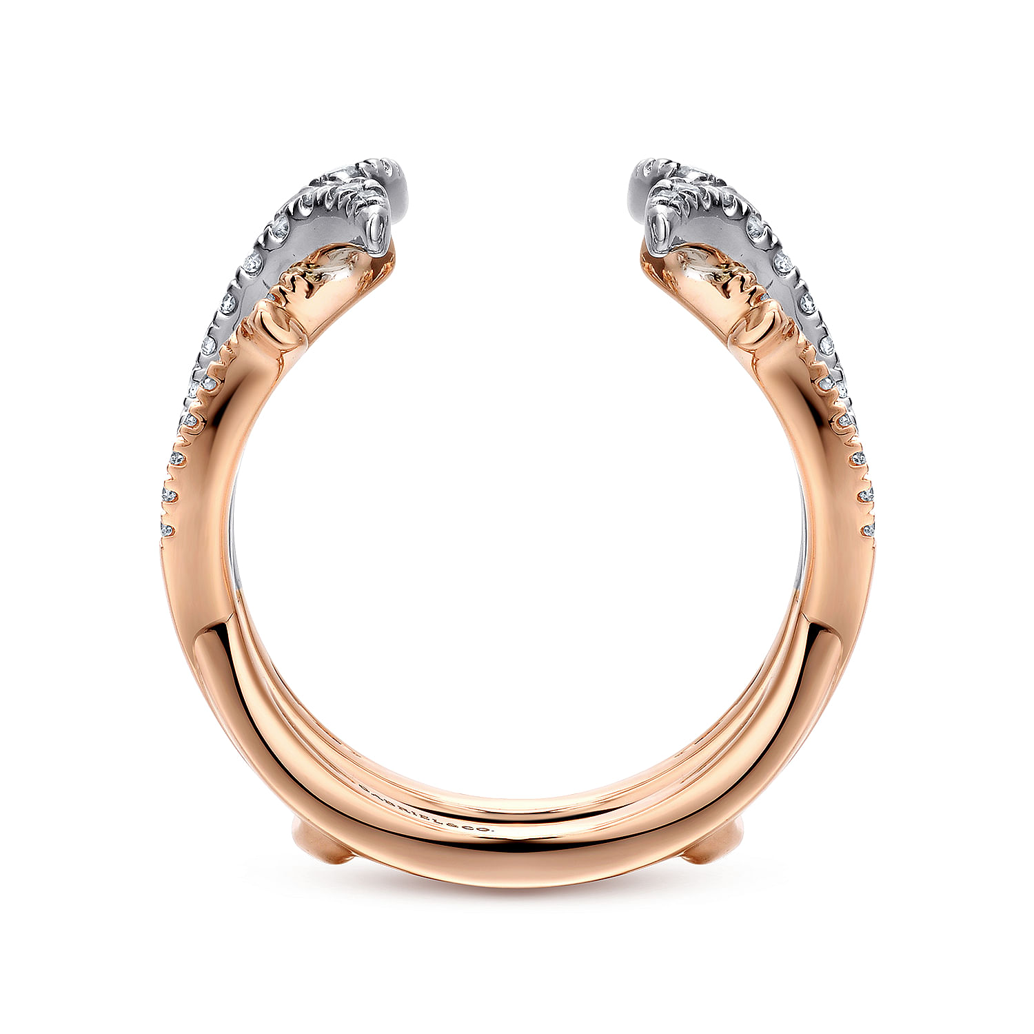14k White/pink Gold Diamond Jacket Anniversary Band angle 2 14k White/pink Gold Diamond Jacket Anniversary Band angle 2