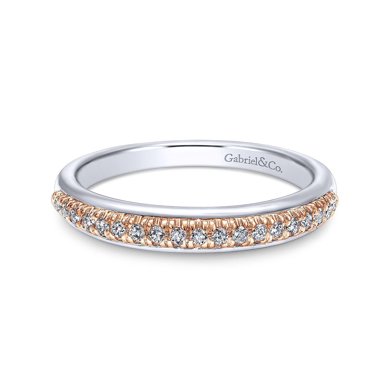 14k White/pink Gold Diamond Straight 14k White/pink Gold Diamond Straight