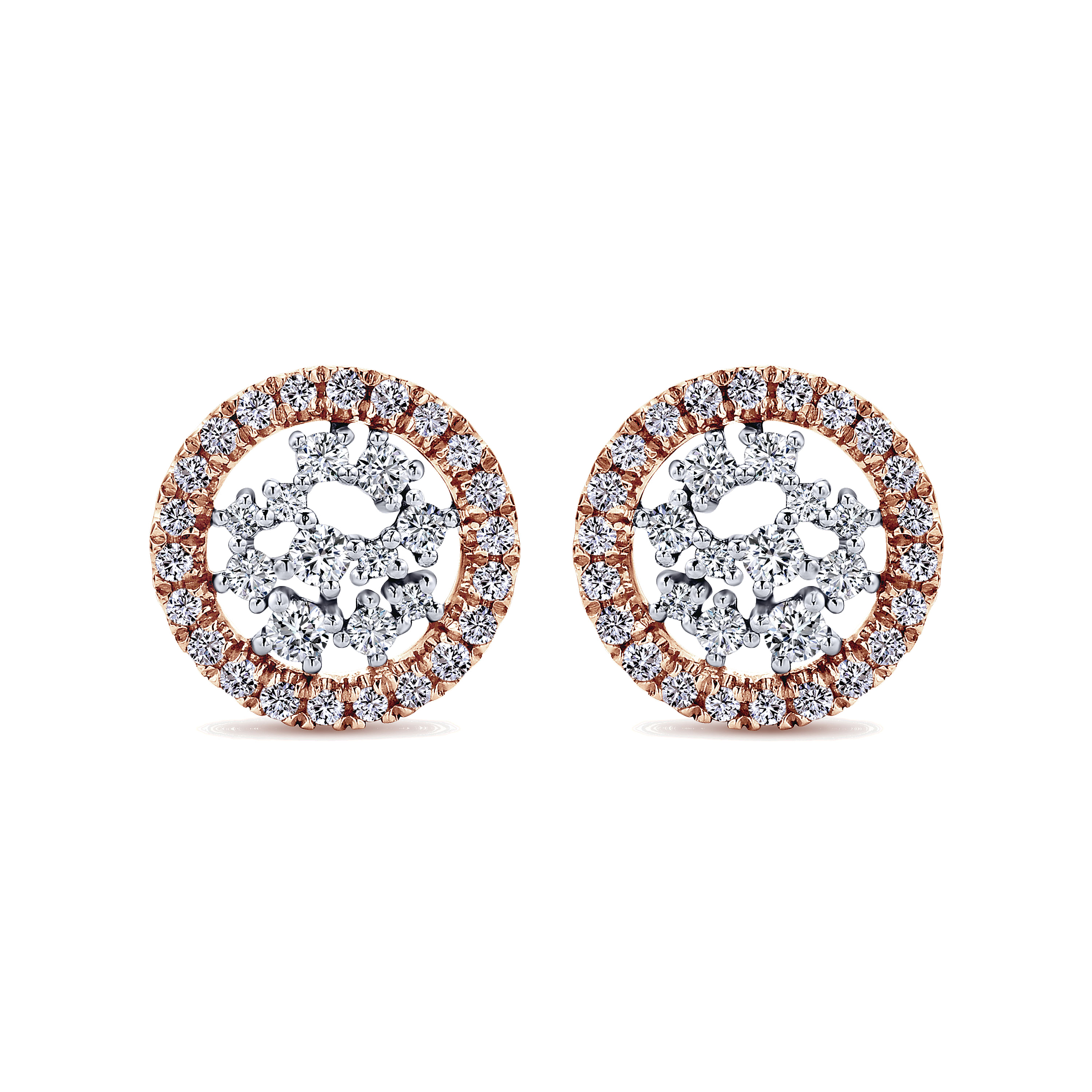 14k White/pink Gold Diamond Stud 14k White/pink Gold Diamond Stud