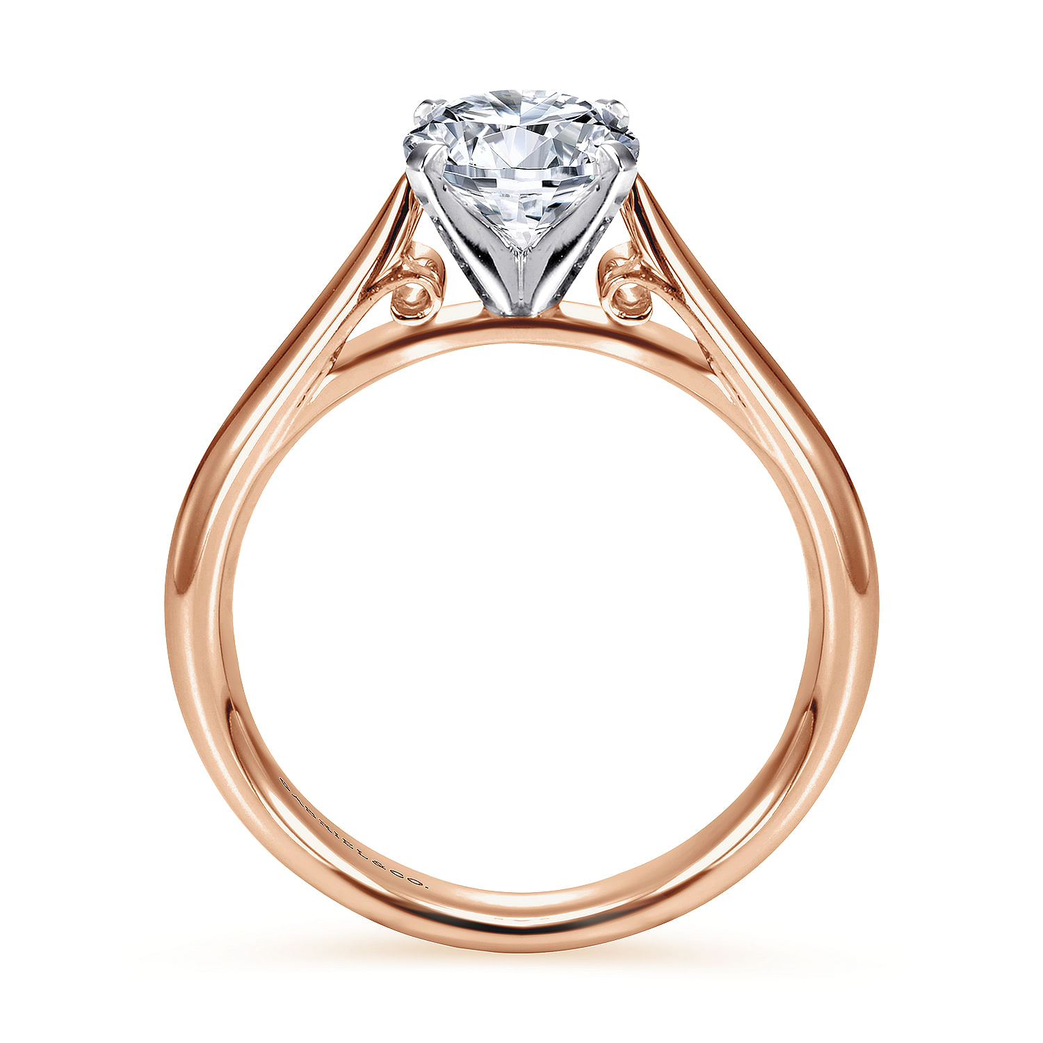 14k White/pink Gold Straight Engagement Ring angle 2 14k White/pink Gold Straight Engagement Ring angle 2