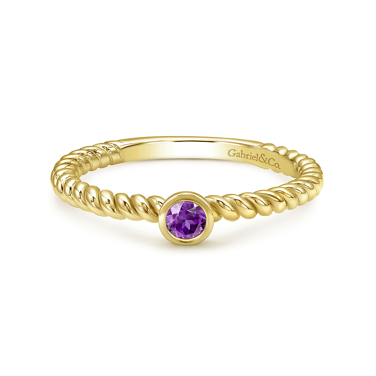 14k Yellow Gold Amethyst Stackable 14k Yellow Gold Amethyst Stackable