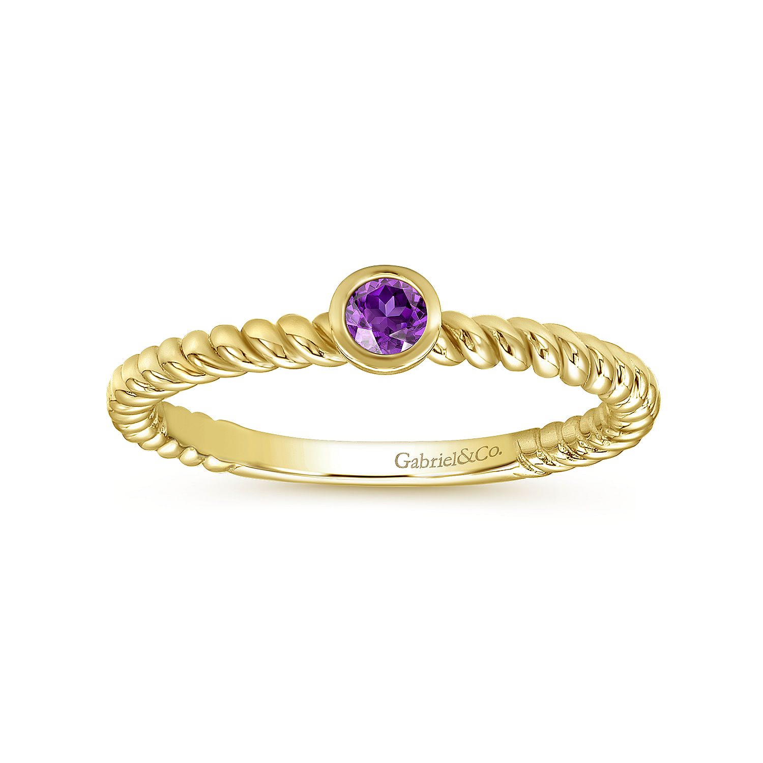 14k Yellow Gold Amethyst Stackable Ladies 14k Yellow Gold Amethyst Stackable Ladies