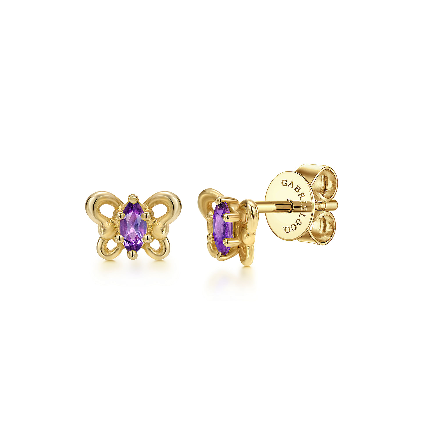 14k Yellow Gold Amethyst Stud 14k Yellow Gold Amethyst Stud