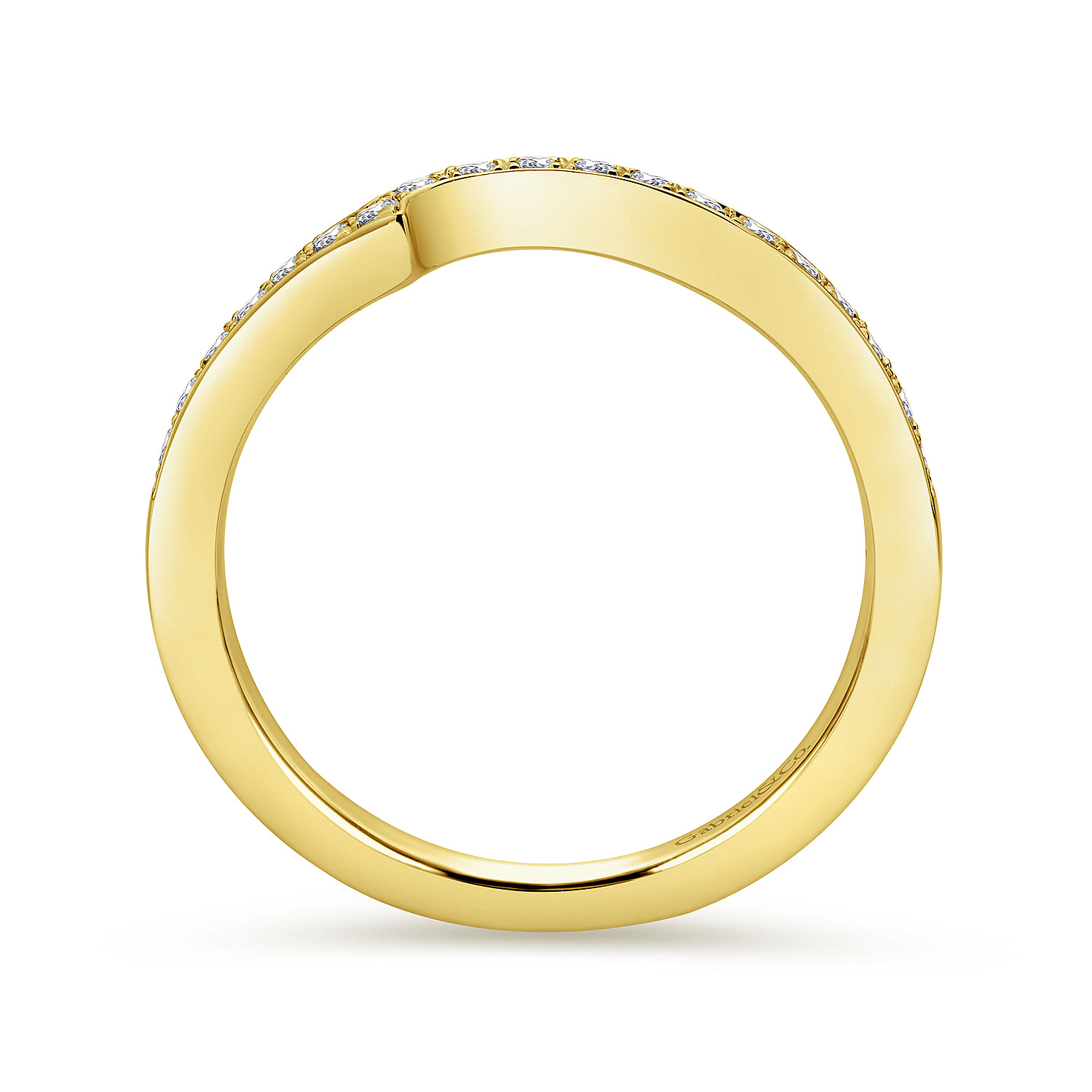 14k Yellow Gold Contemporary Curved Wedding Band angle 2 14k Yellow Gold Contemporary Curved Wedding Band angle 2
