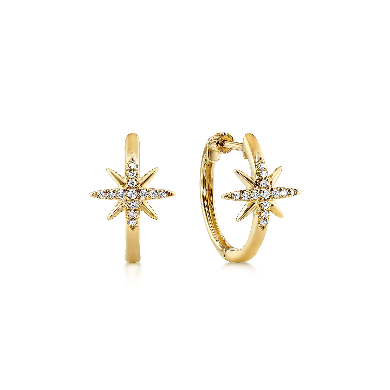 14k Yellow Gold Diamond Classic Hoop 14k Yellow Gold Diamond Classic Hoop