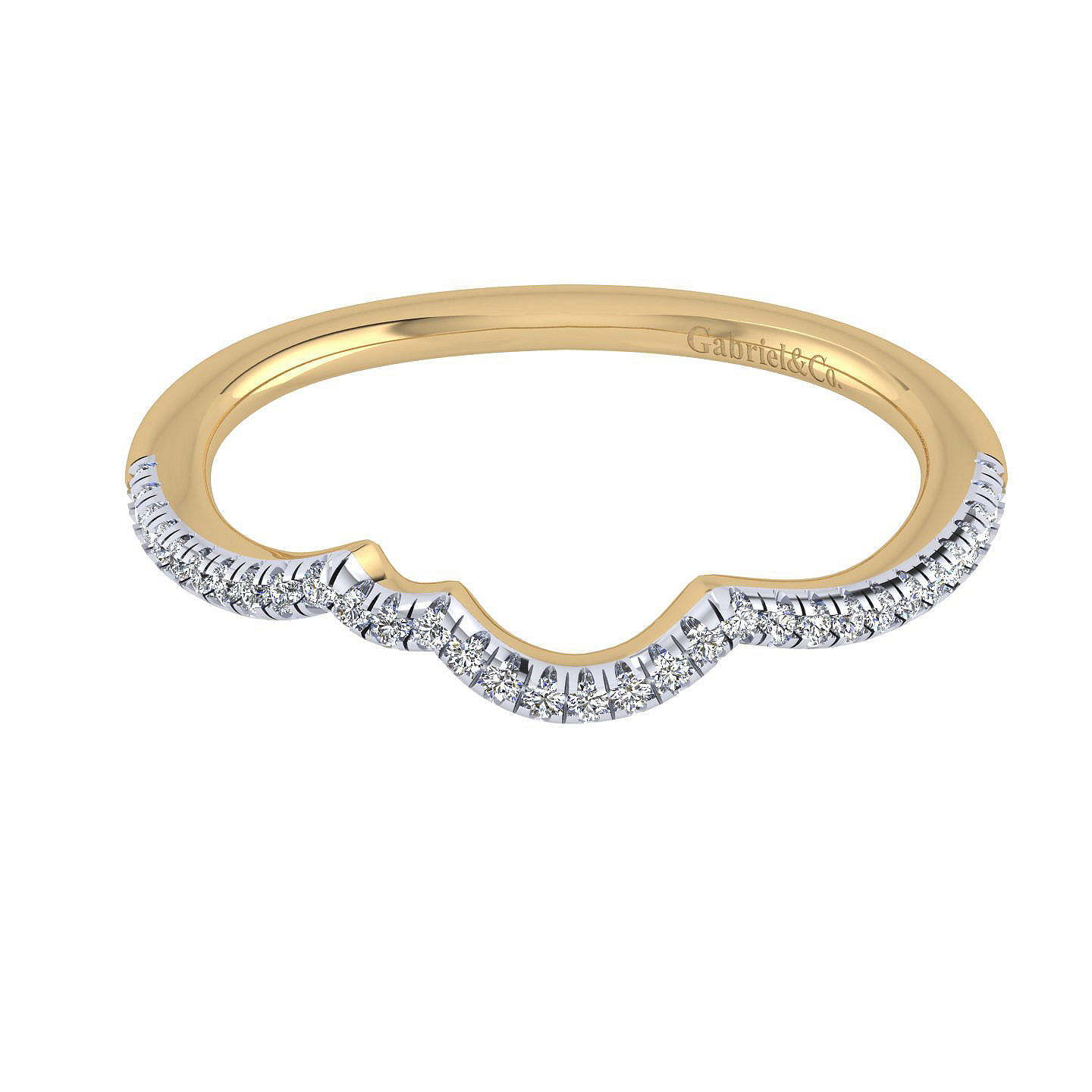 14k Yellow Gold Diamond Curved 14k Yellow Gold Diamond Curved