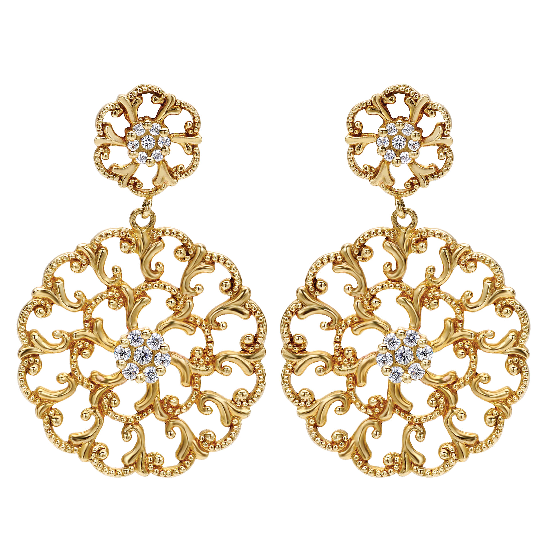 14k Yellow Gold Diamond Drop 14k Yellow Gold Diamond Drop