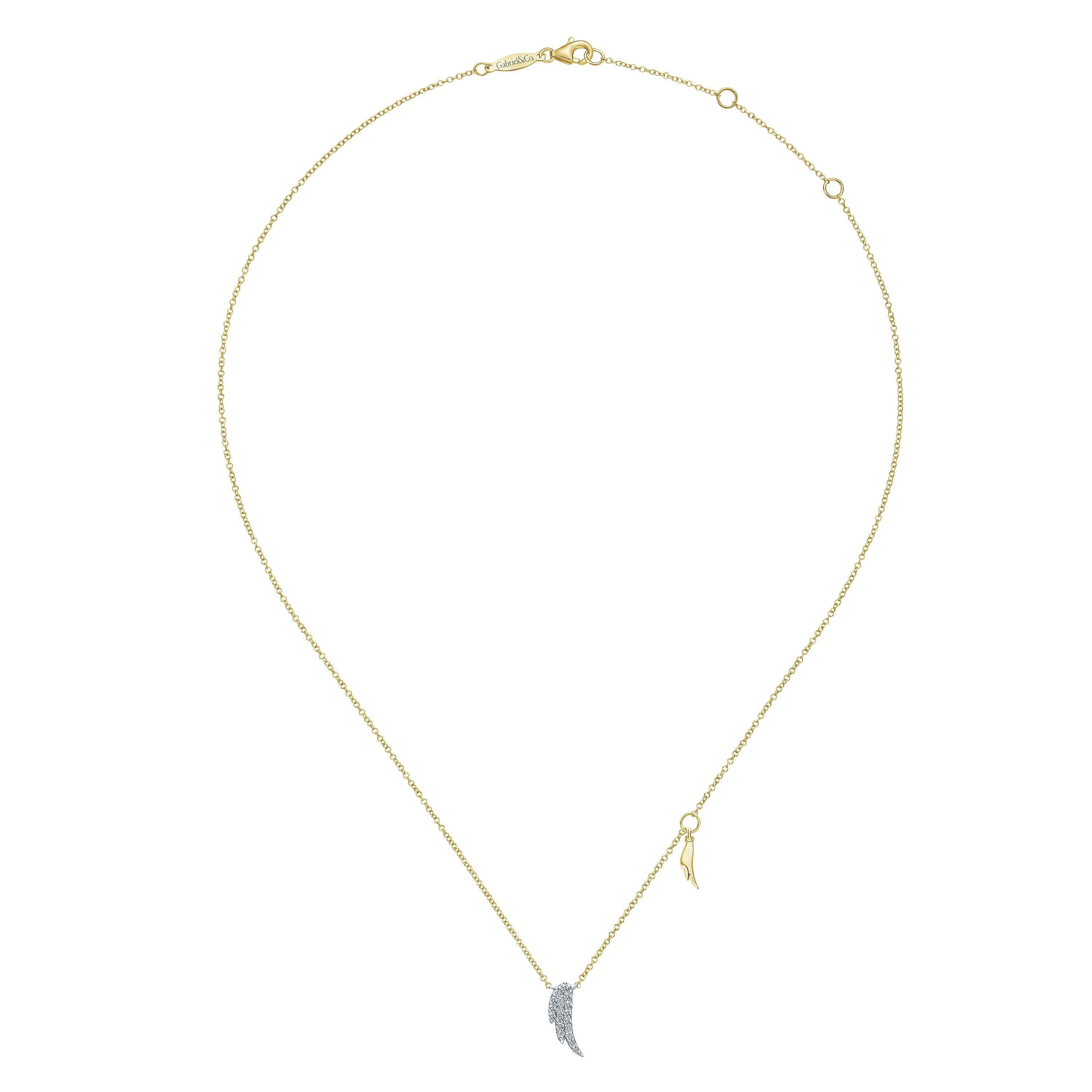 14k Yellow Gold Diamond Fashion Necklace angle 2 14k Yellow Gold Diamond Fashion Necklace angle 2