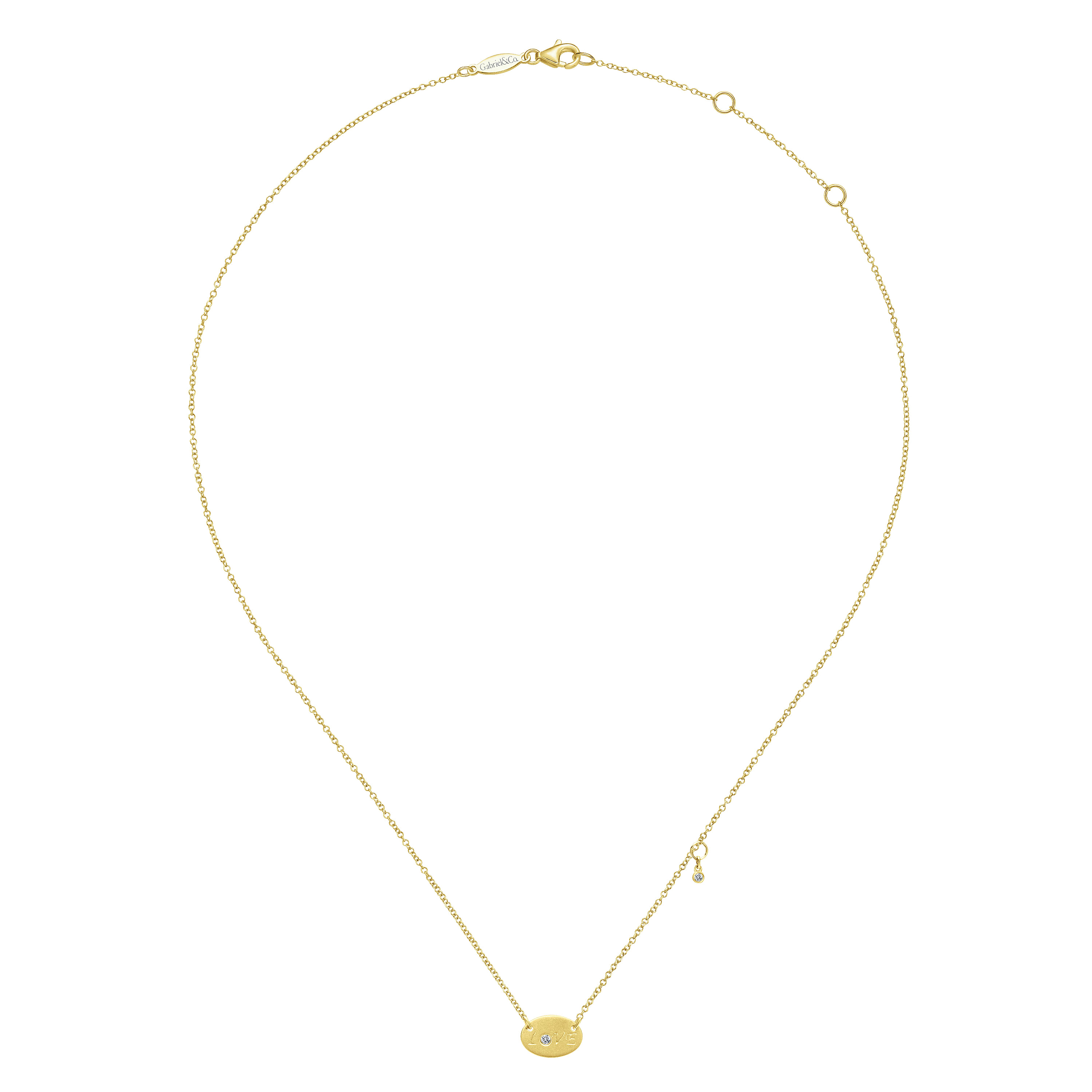14k Yellow Gold Diamond Fashion Necklace angle 2 14k Yellow Gold Diamond Fashion Necklace angle 2