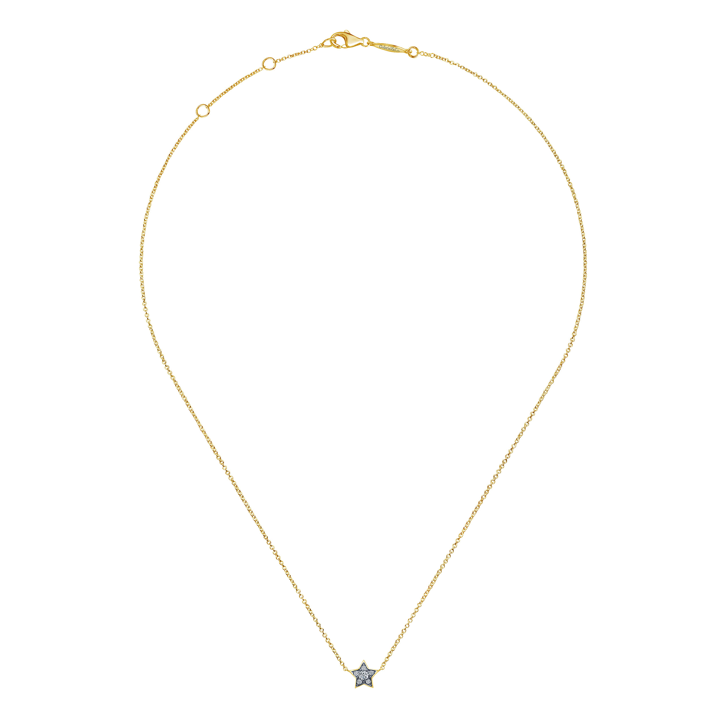 14k Yellow Gold Diamond Fashion Necklace angle 2 14k Yellow Gold Diamond Fashion Necklace angle 2
