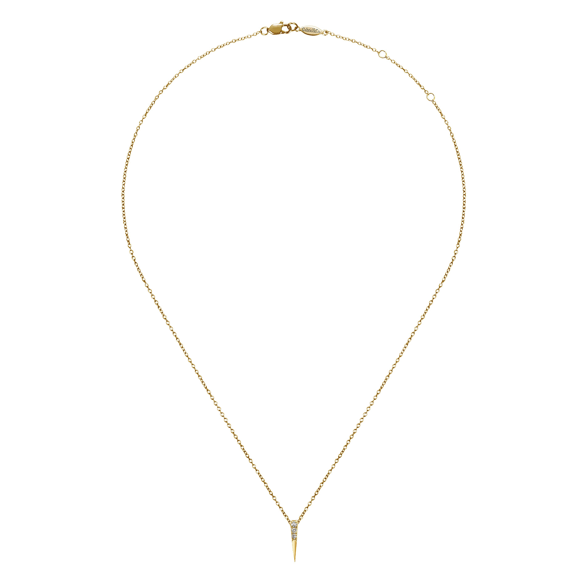 14k Yellow Gold Diamond Fashion Necklace angle 2 14k Yellow Gold Diamond Fashion Necklace angle 2