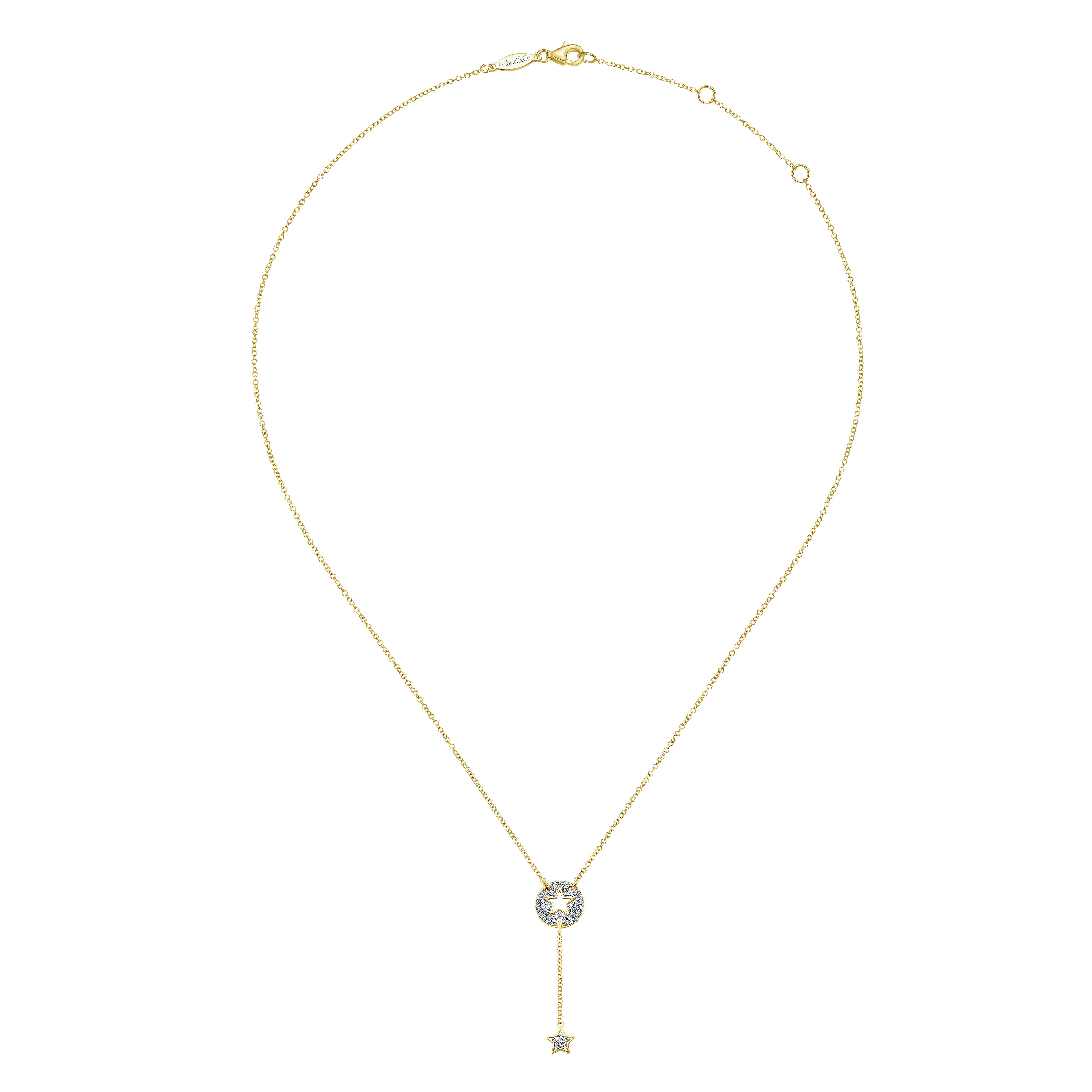14k Yellow Gold Diamond Fashion Necklace angle 2 14k Yellow Gold Diamond Fashion Necklace angle 2