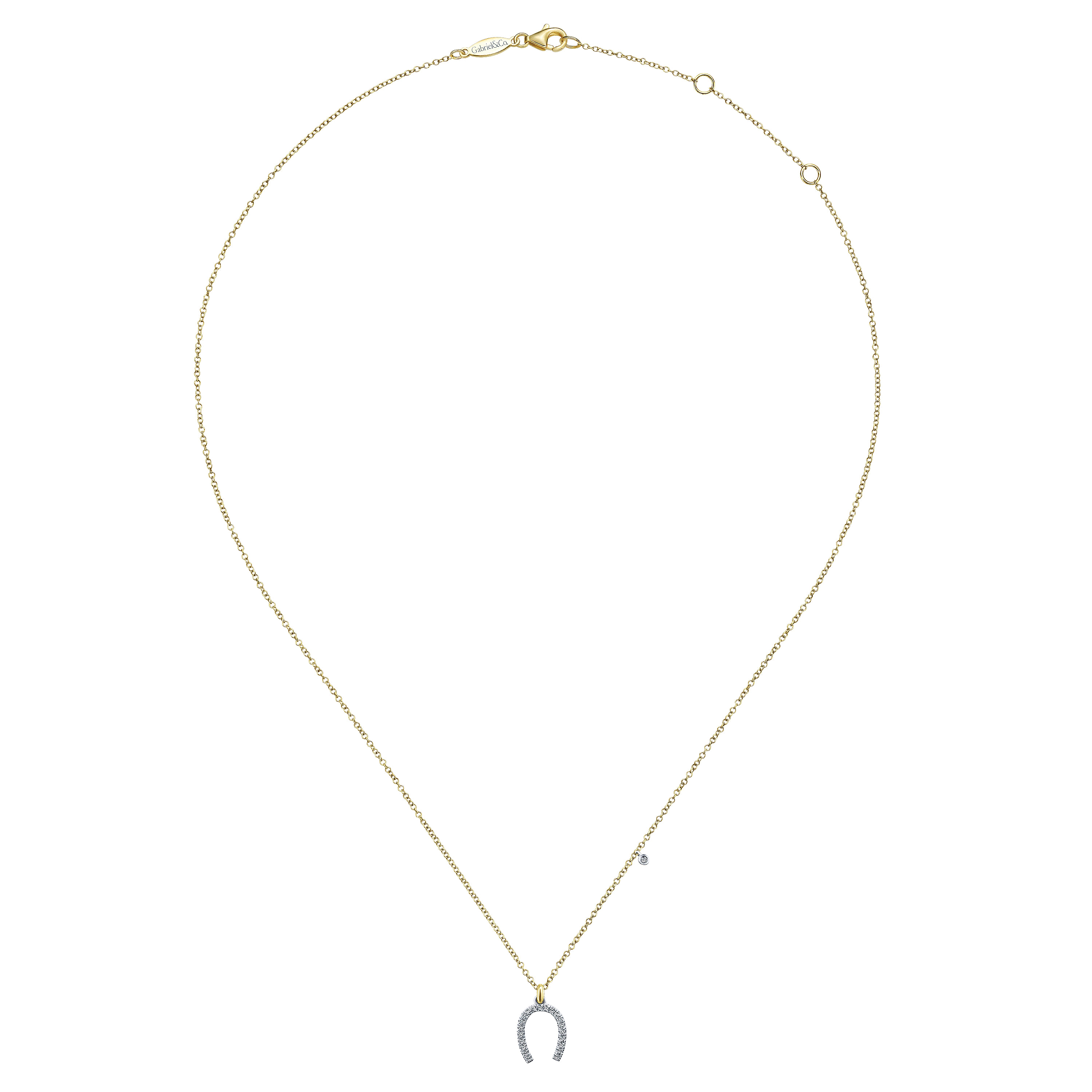 14k Yellow Gold Diamond Fashion Necklace angle 2 14k Yellow Gold Diamond Fashion Necklace angle 2