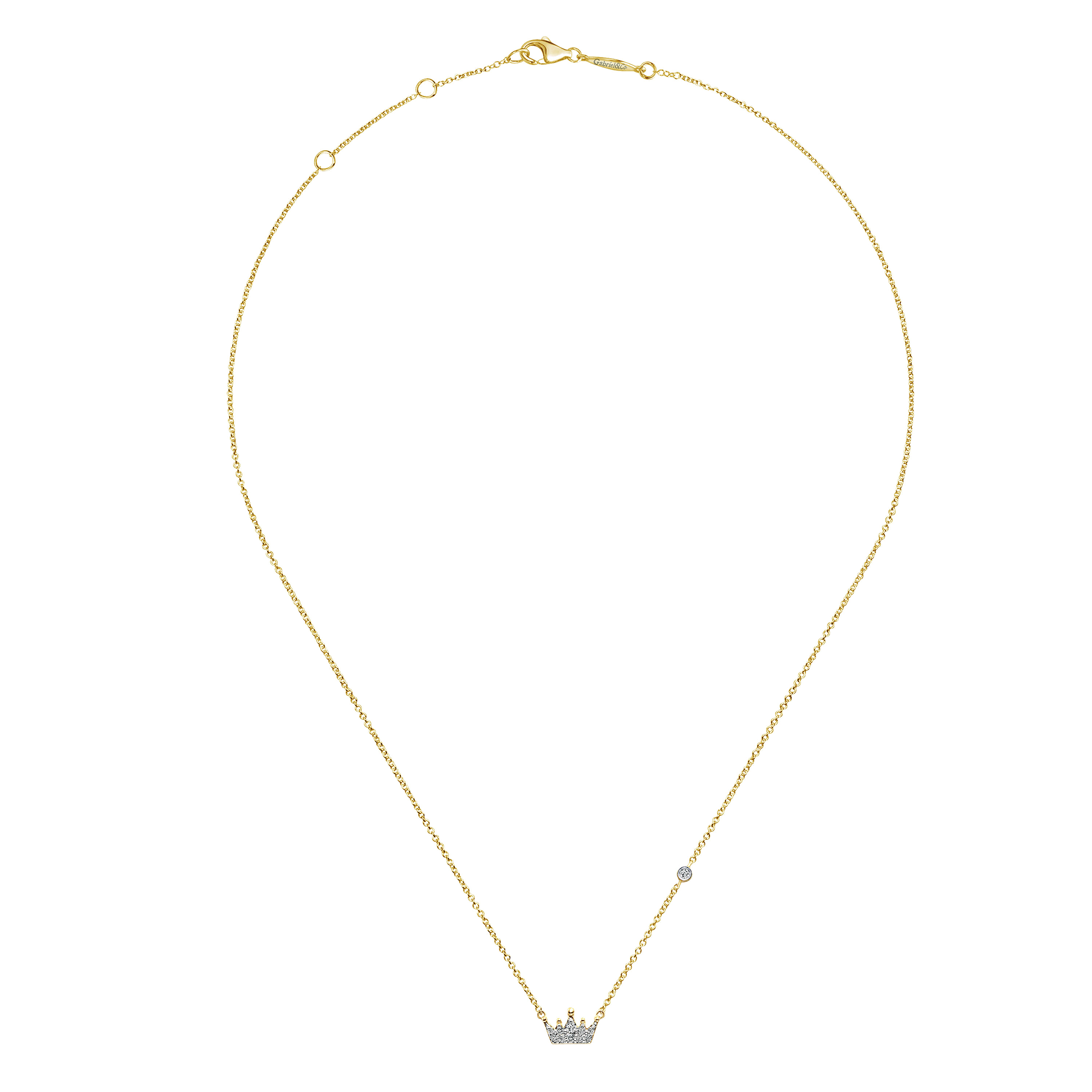 14k Yellow Gold Diamond Fashion Necklace angle 2 14k Yellow Gold Diamond Fashion Necklace angle 2
