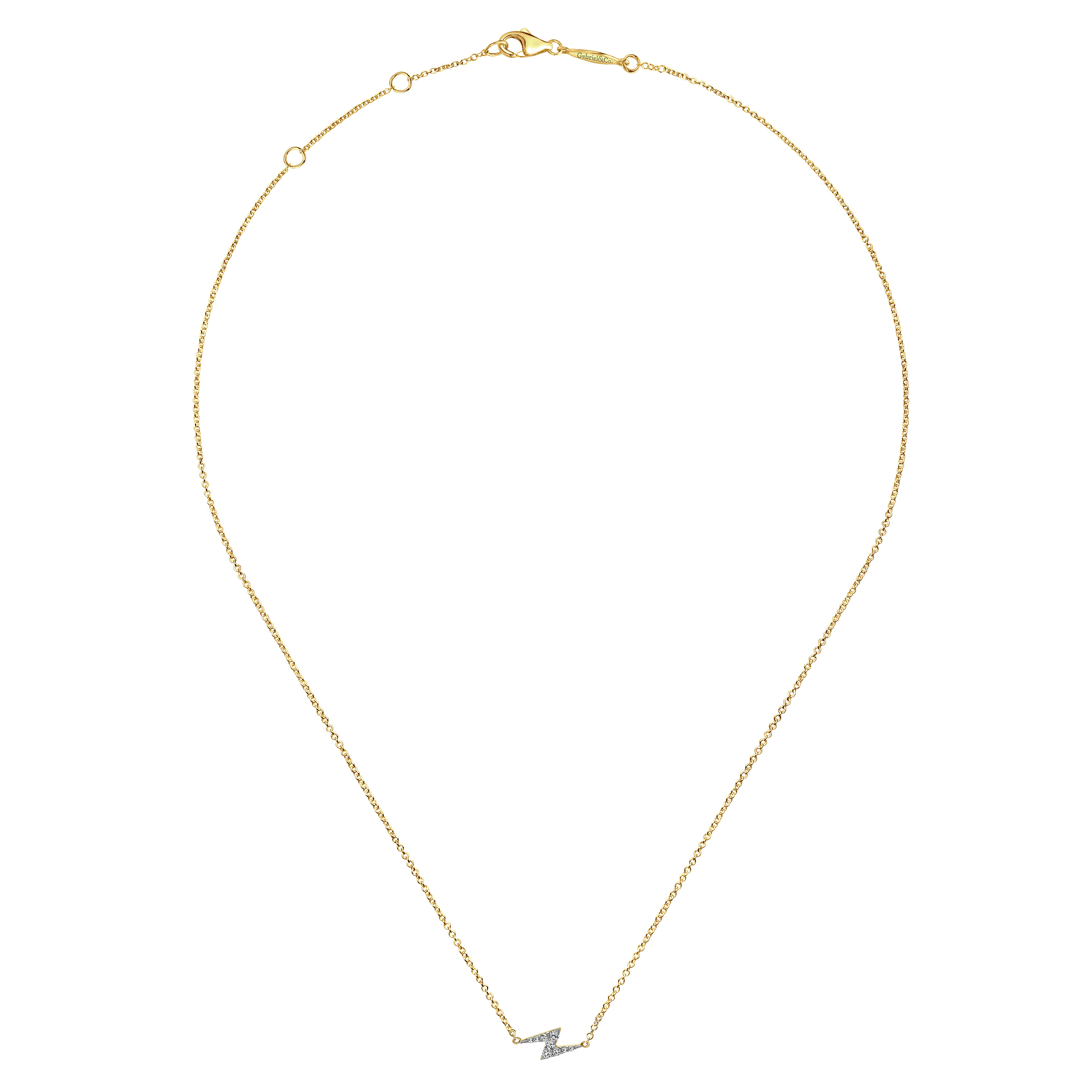 14k Yellow Gold Diamond Fashion Necklace angle 2 14k Yellow Gold Diamond Fashion Necklace angle 2