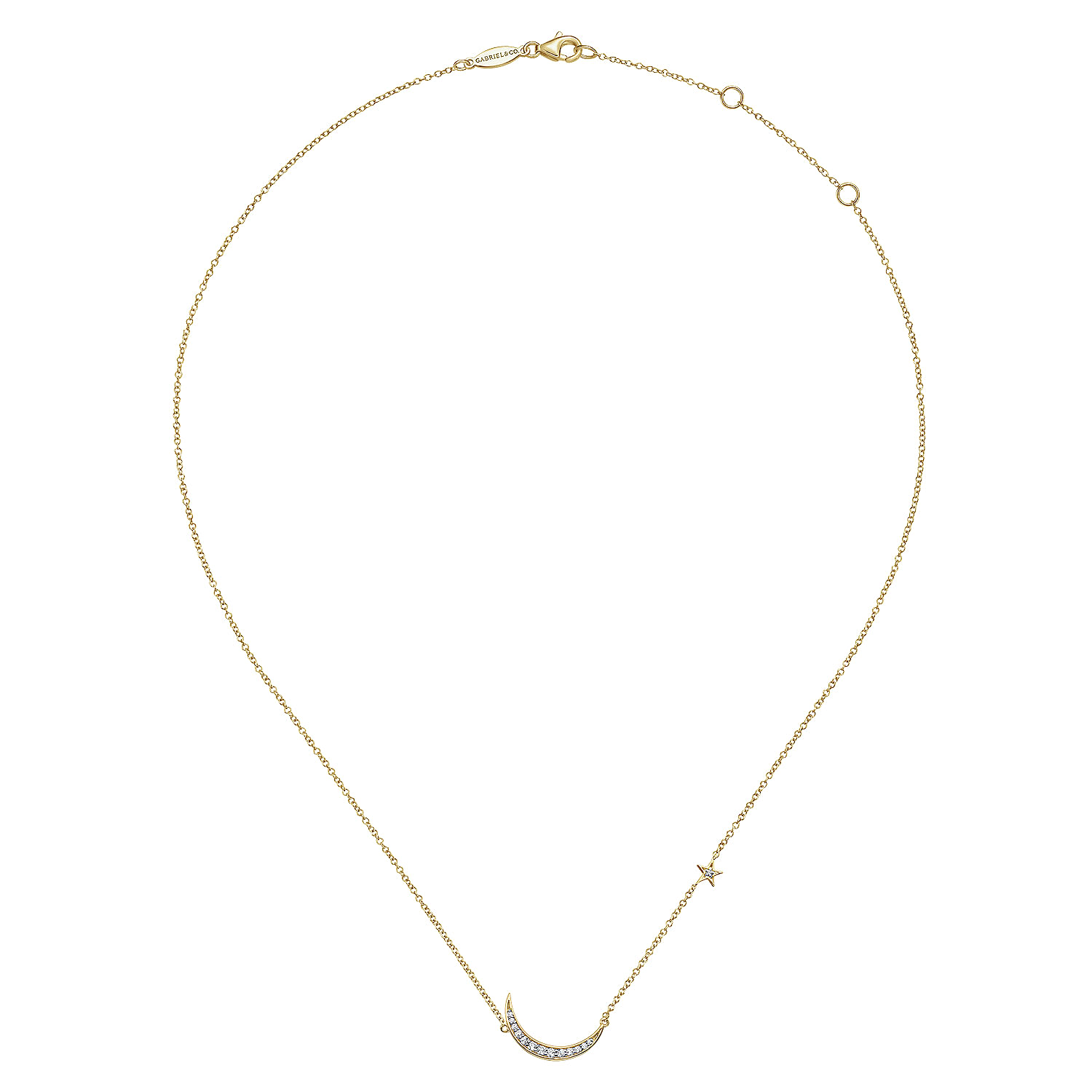 14k Yellow Gold Diamond Fashion Necklace angle 2 14k Yellow Gold Diamond Fashion Necklace angle 2