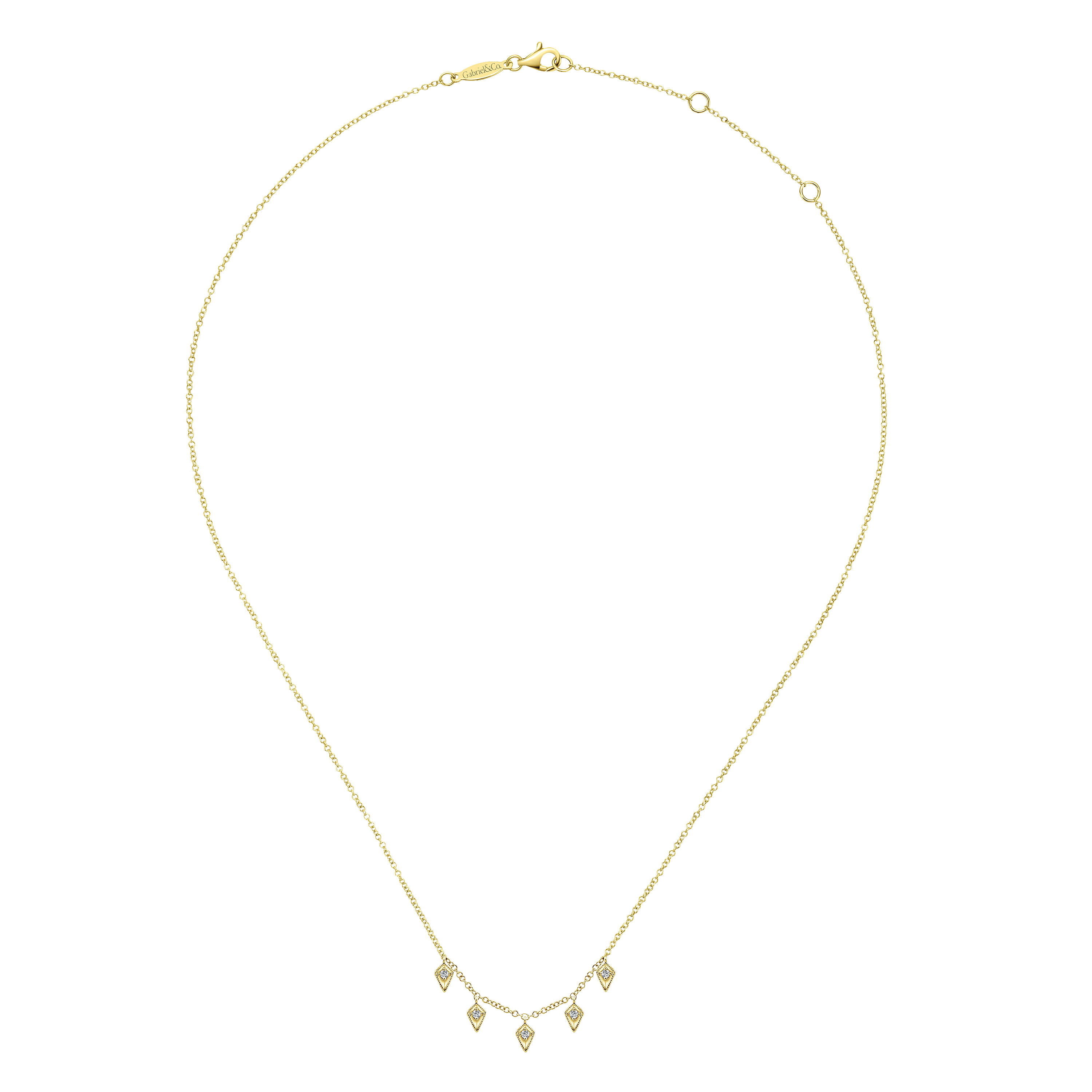 14k Yellow Gold Diamond Fashion Necklace angle 2 14k Yellow Gold Diamond Fashion Necklace angle 2
