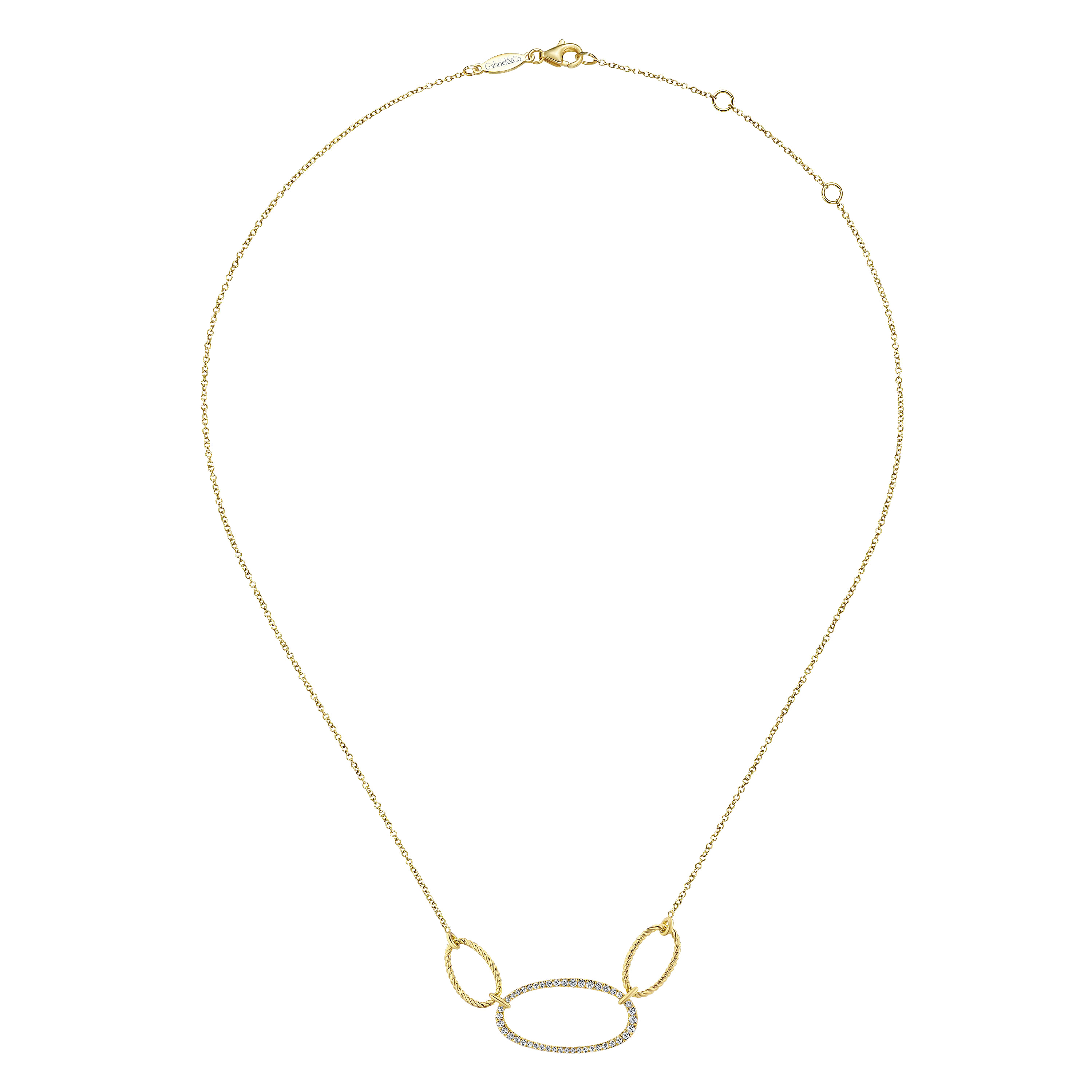 14k Yellow Gold Diamond Fashion Necklace angle 2 14k Yellow Gold Diamond Fashion Necklace angle 2