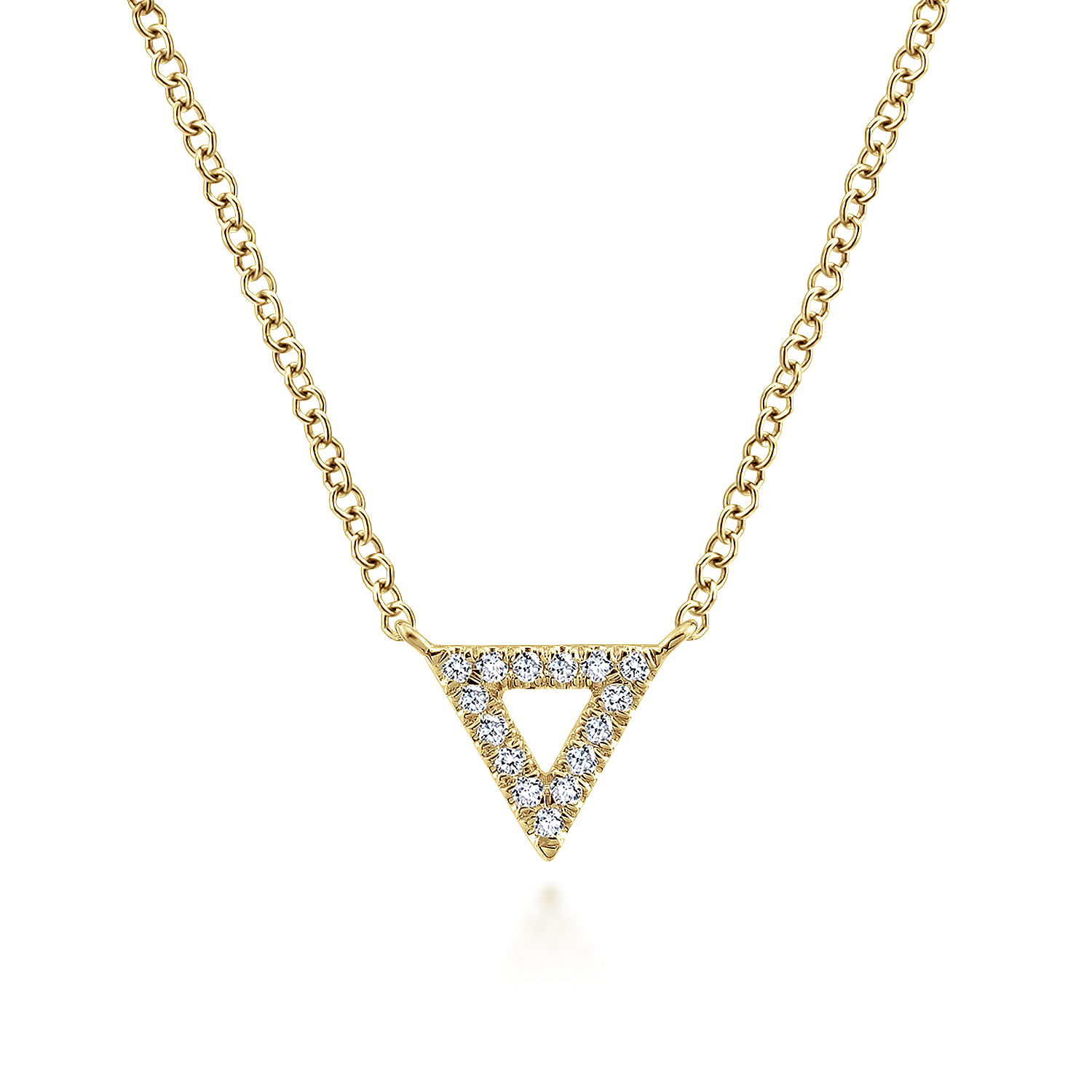 14k Yellow Gold Diamond Open Pavé Triangle Fashion 14k Yellow Gold Diamond Open Pavé Triangle Fashion