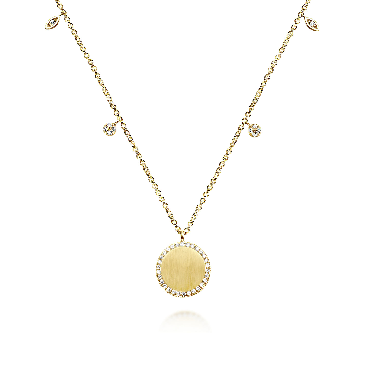 14k Yellow Gold Diamond Round Pendant Fashion 14k Yellow Gold Diamond Round Pendant Fashion