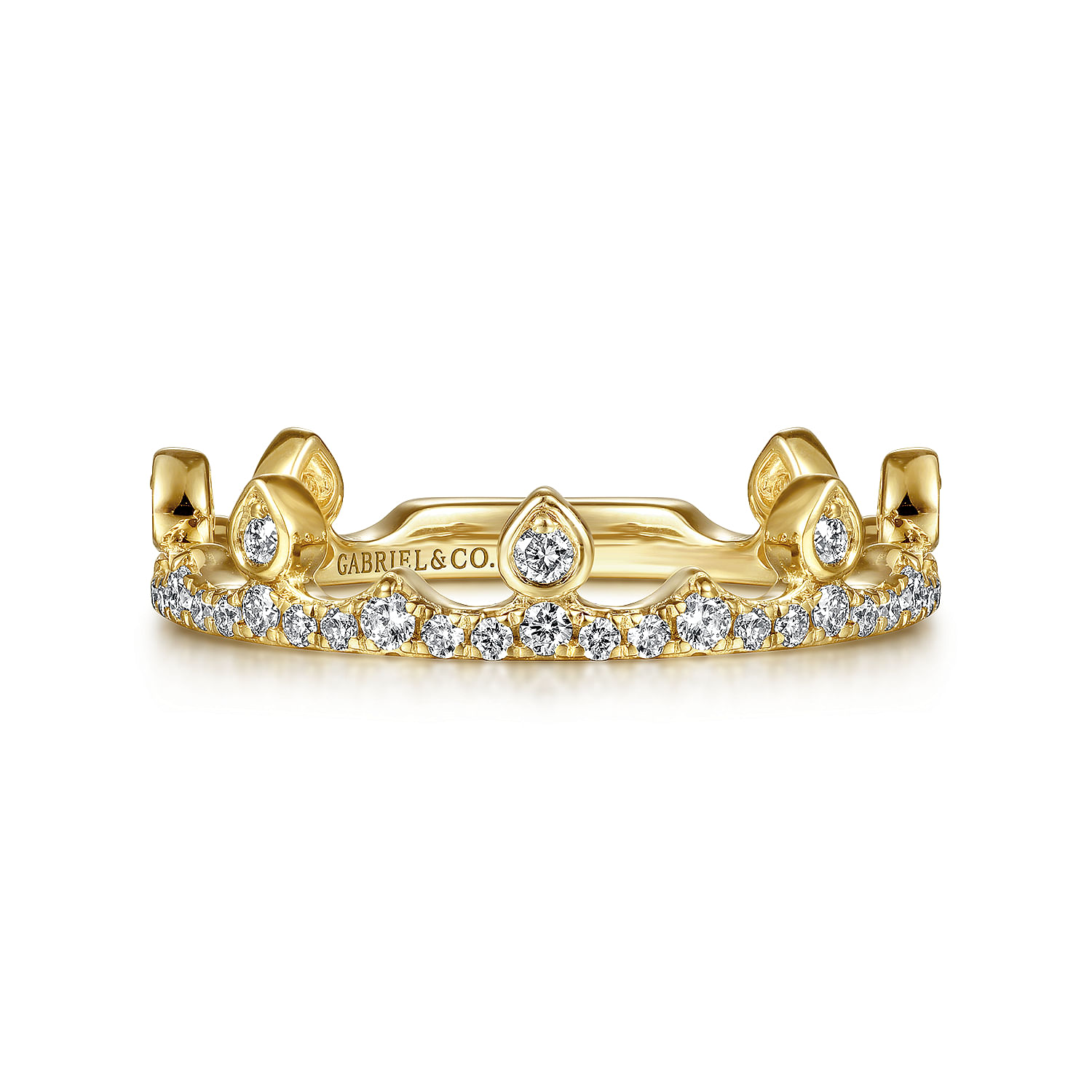 14k Yellow Gold Diamond Stackable 14k Yellow Gold Diamond Stackable