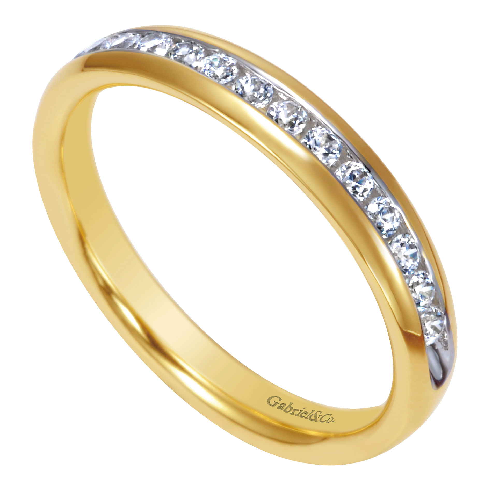 14k Yellow Gold Diamond Straight Anniversary Band angle 3 14k Yellow Gold Diamond Straight Anniversary Band angle 3