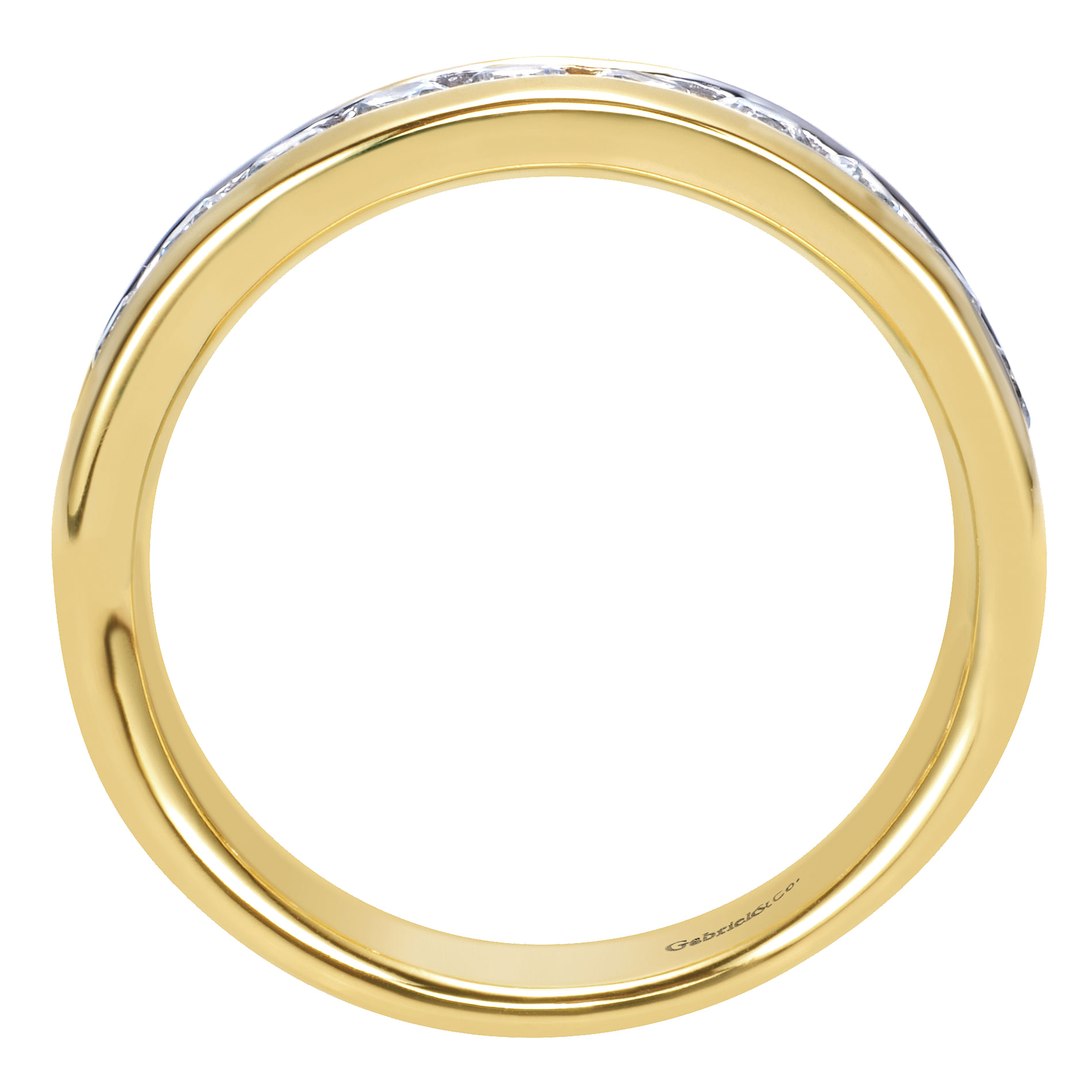 14k Yellow Gold Diamond Straight Anniversary Band angle 2 14k Yellow Gold Diamond Straight Anniversary Band angle 2
