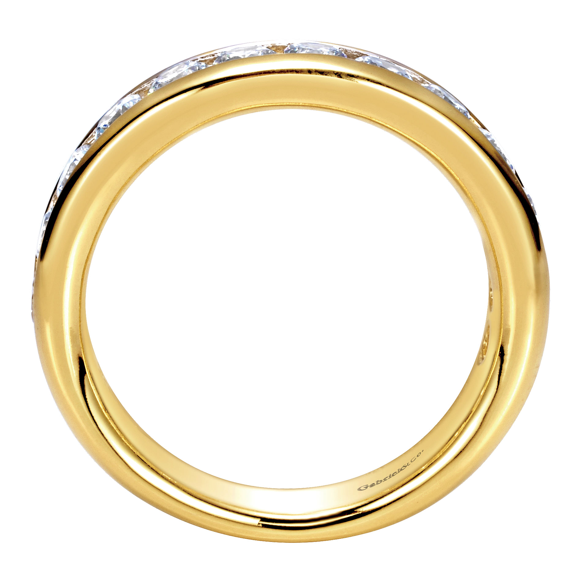 14k Yellow Gold Diamond Straight Anniversary Band angle 2 14k Yellow Gold Diamond Straight Anniversary Band angle 2
