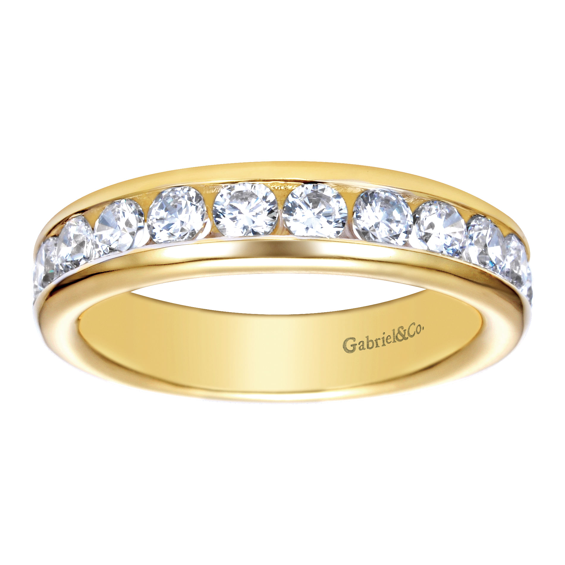 14k Yellow Gold Diamond Straight Anniversary Band angle 5 14k Yellow Gold Diamond Straight Anniversary Band angle 5