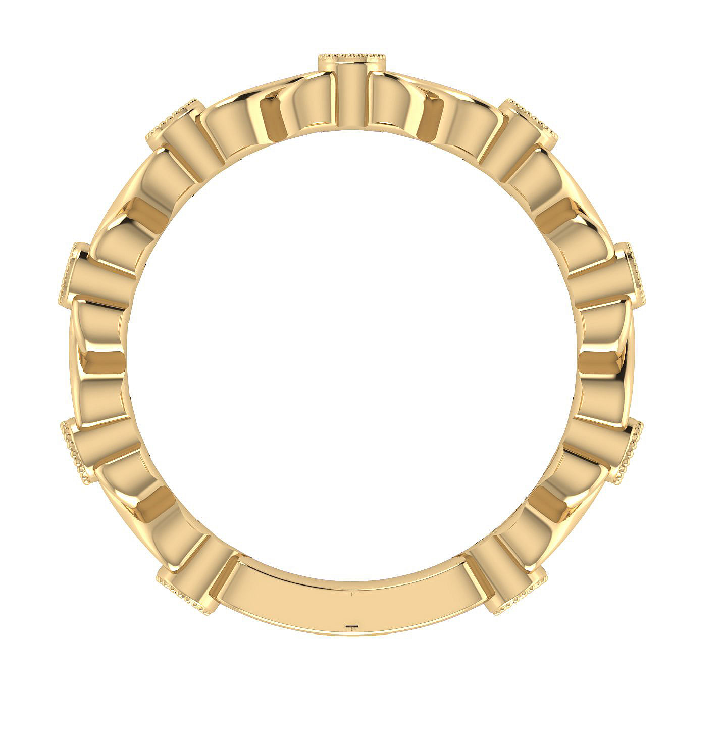 14k Yellow Gold Diamond Straight Wedding Band angle 2 14k Yellow Gold Diamond Straight Wedding Band angle 2