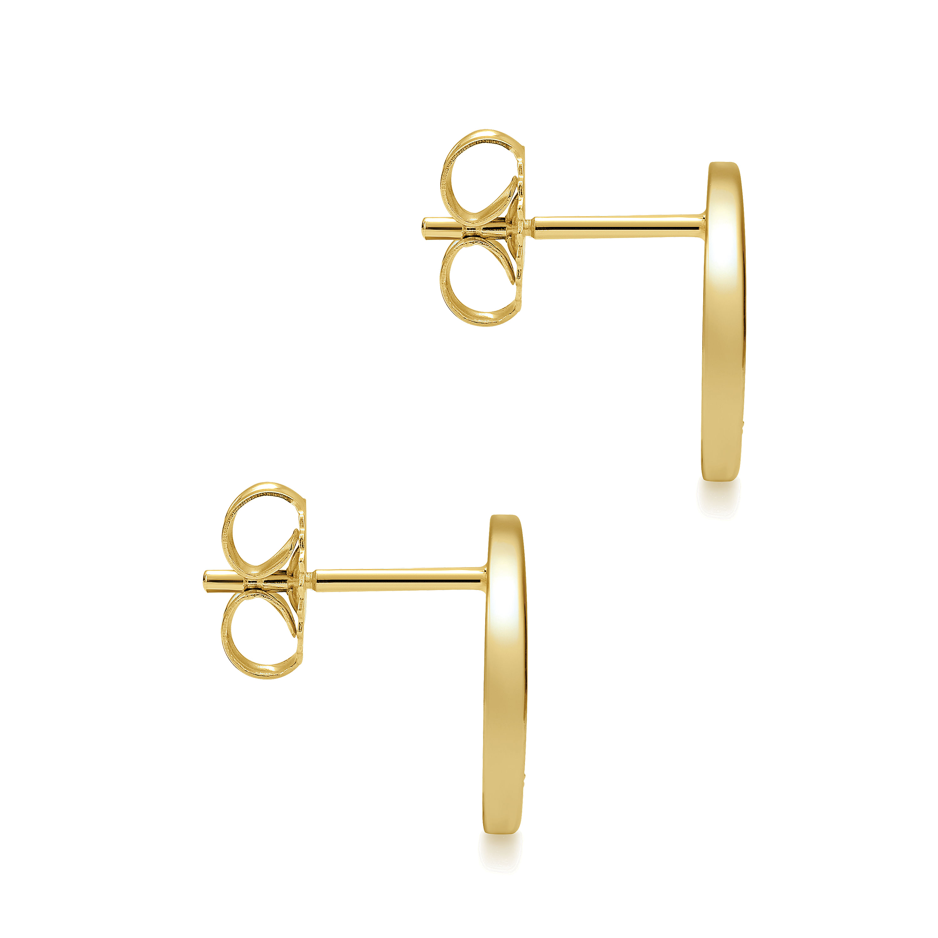 14k Yellow Gold Diamond Stud Earrings angle 3 14k Yellow Gold Diamond Stud Earrings angle 3