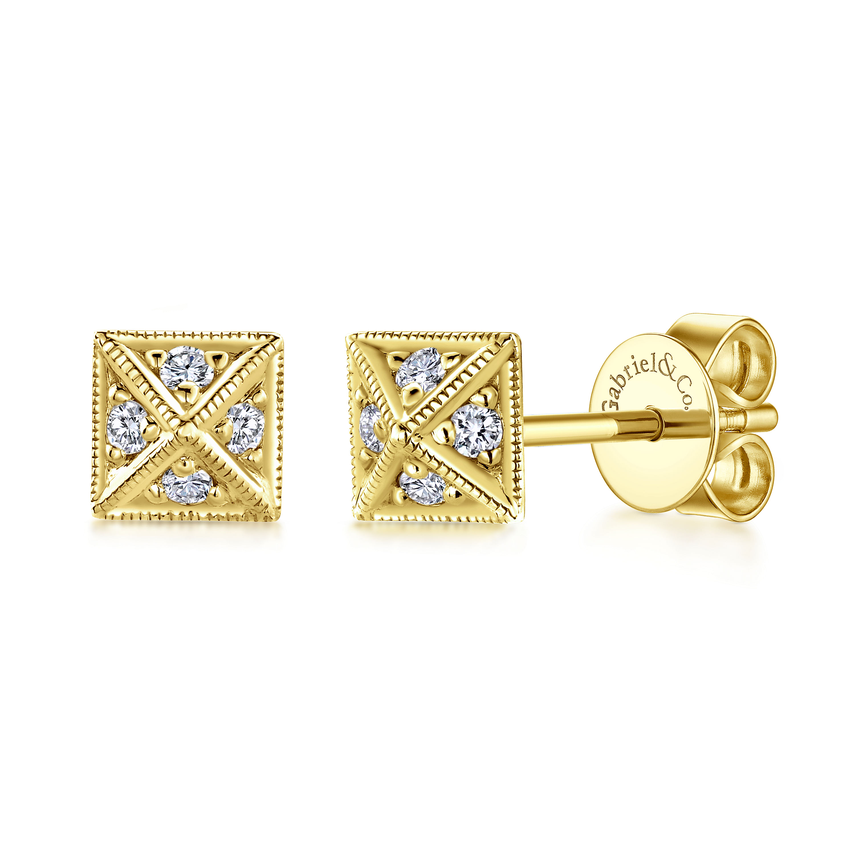 14k Yellow Gold Diamond Stud 14k Yellow Gold Diamond Stud