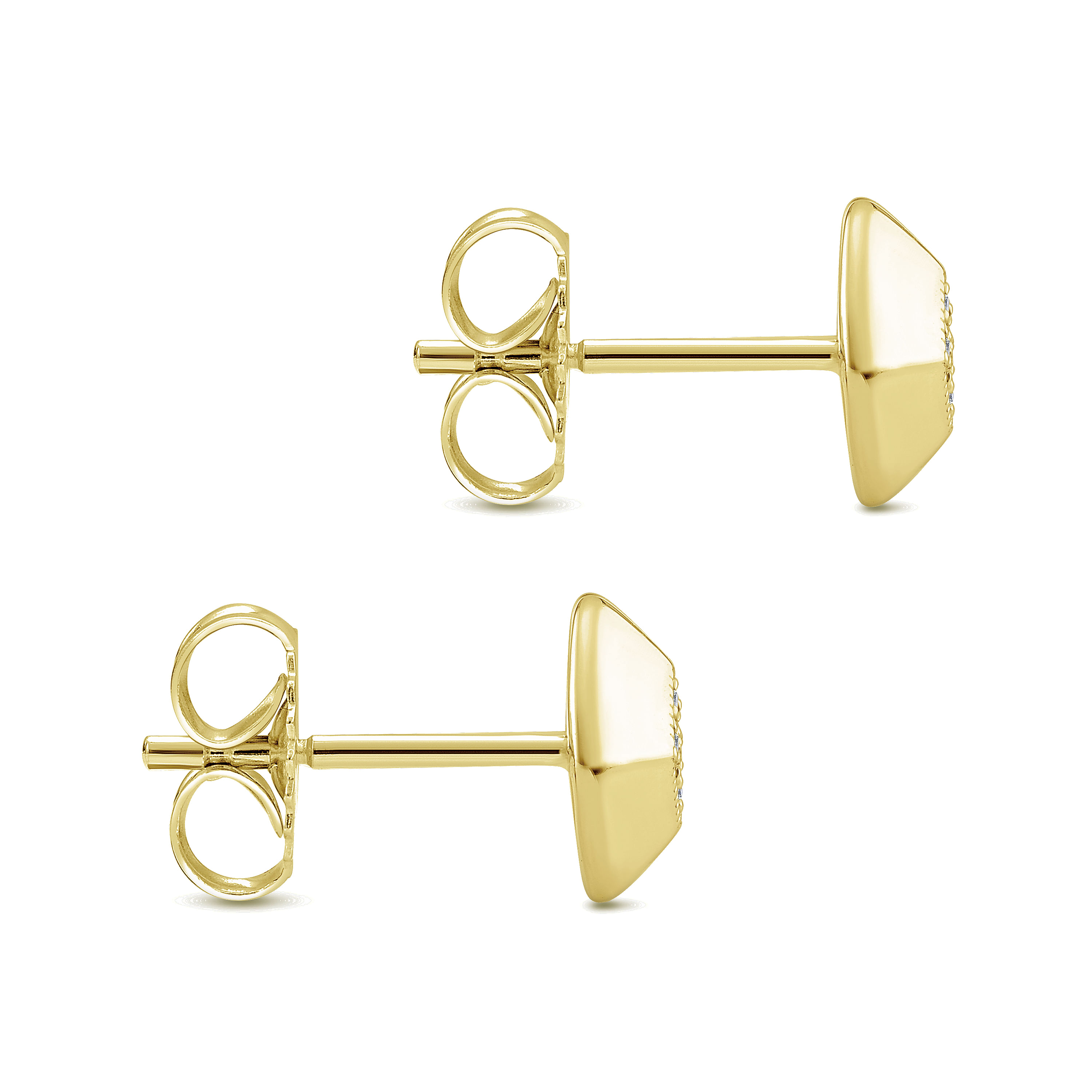 14k Yellow Gold Diamond Stud Earrings angle 3 14k Yellow Gold Diamond Stud Earrings angle 3