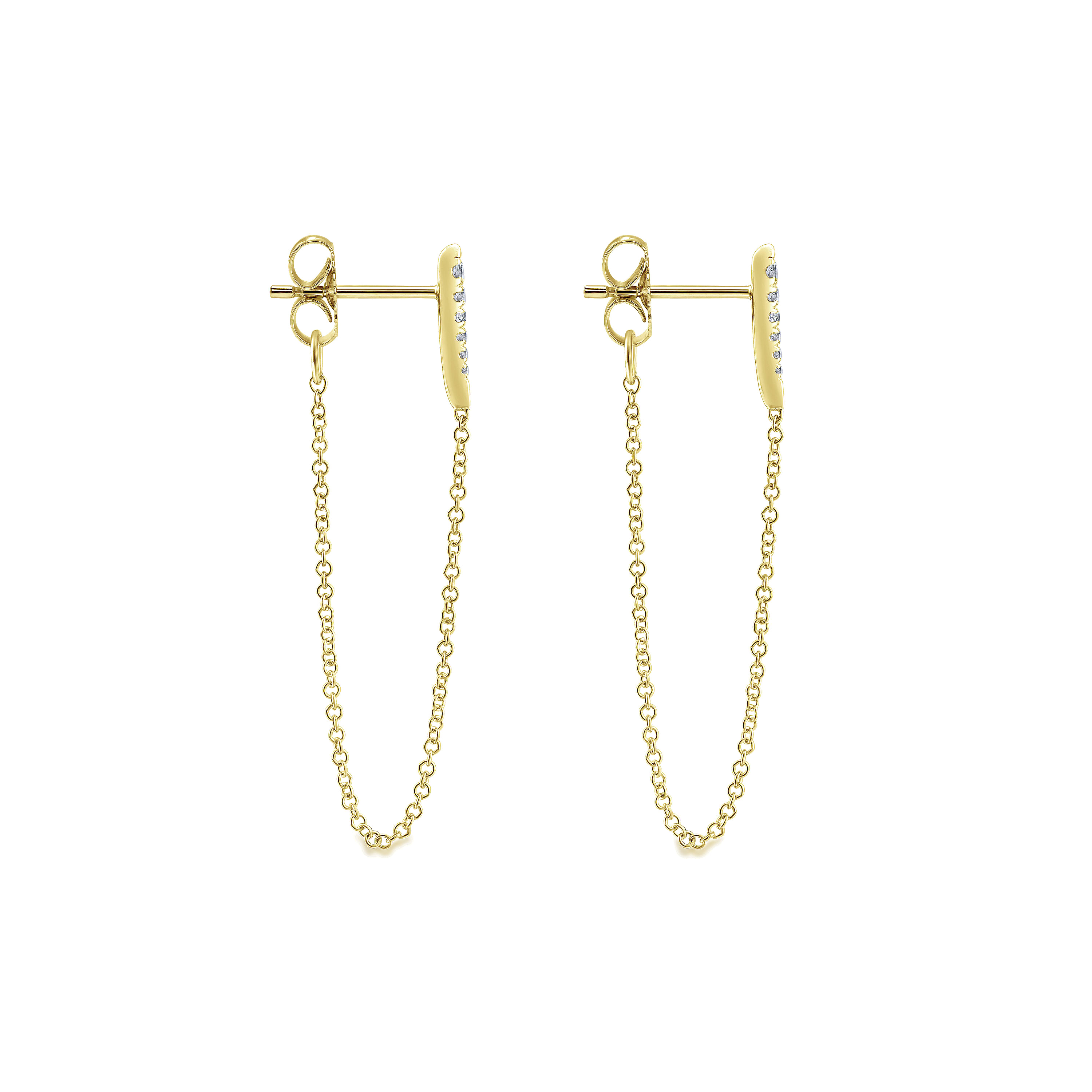 14k Yellow Gold Diamond Stud Earrings angle 3 14k Yellow Gold Diamond Stud Earrings angle 3
