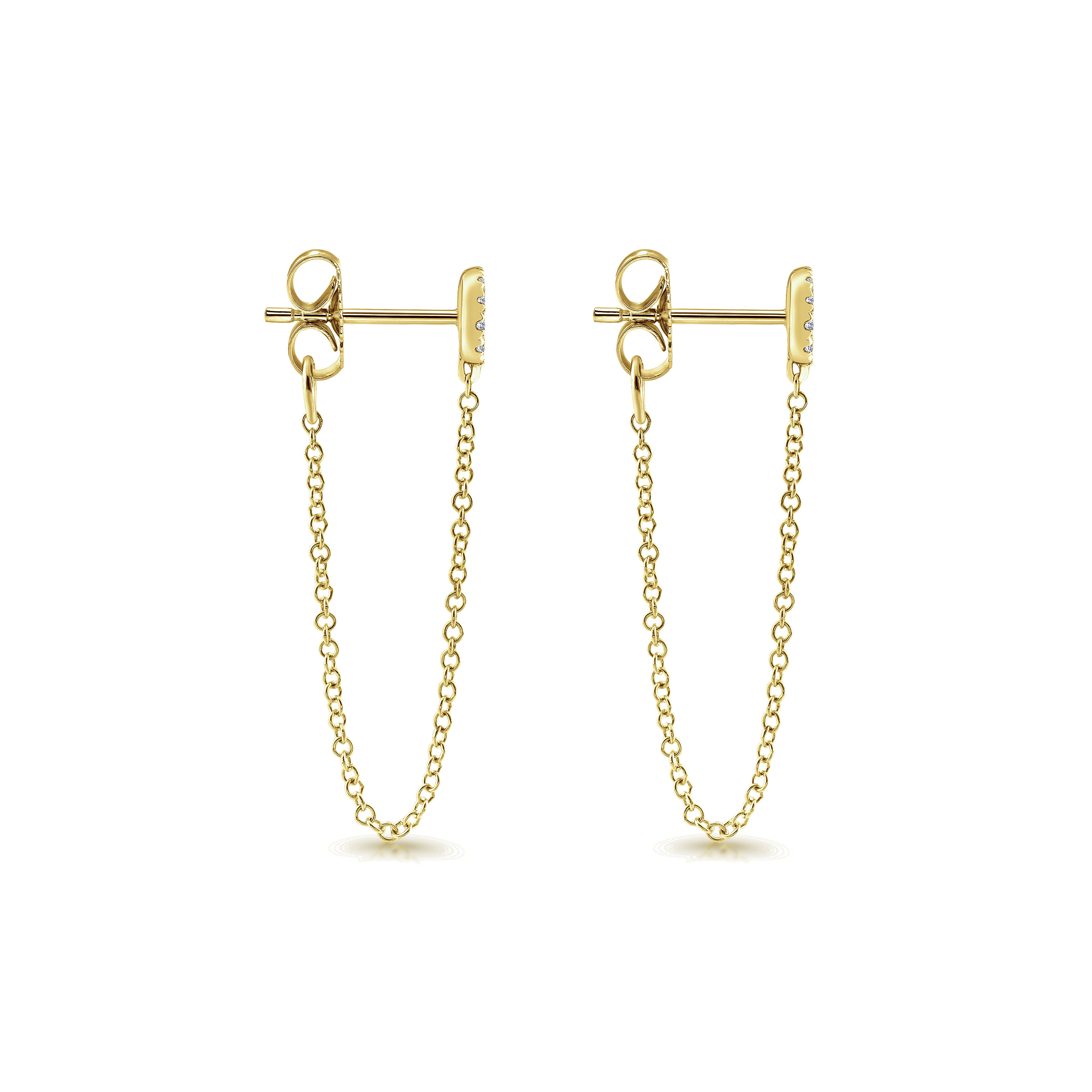14k Yellow Gold Diamond Stud Earrings angle 3 14k Yellow Gold Diamond Stud Earrings angle 3