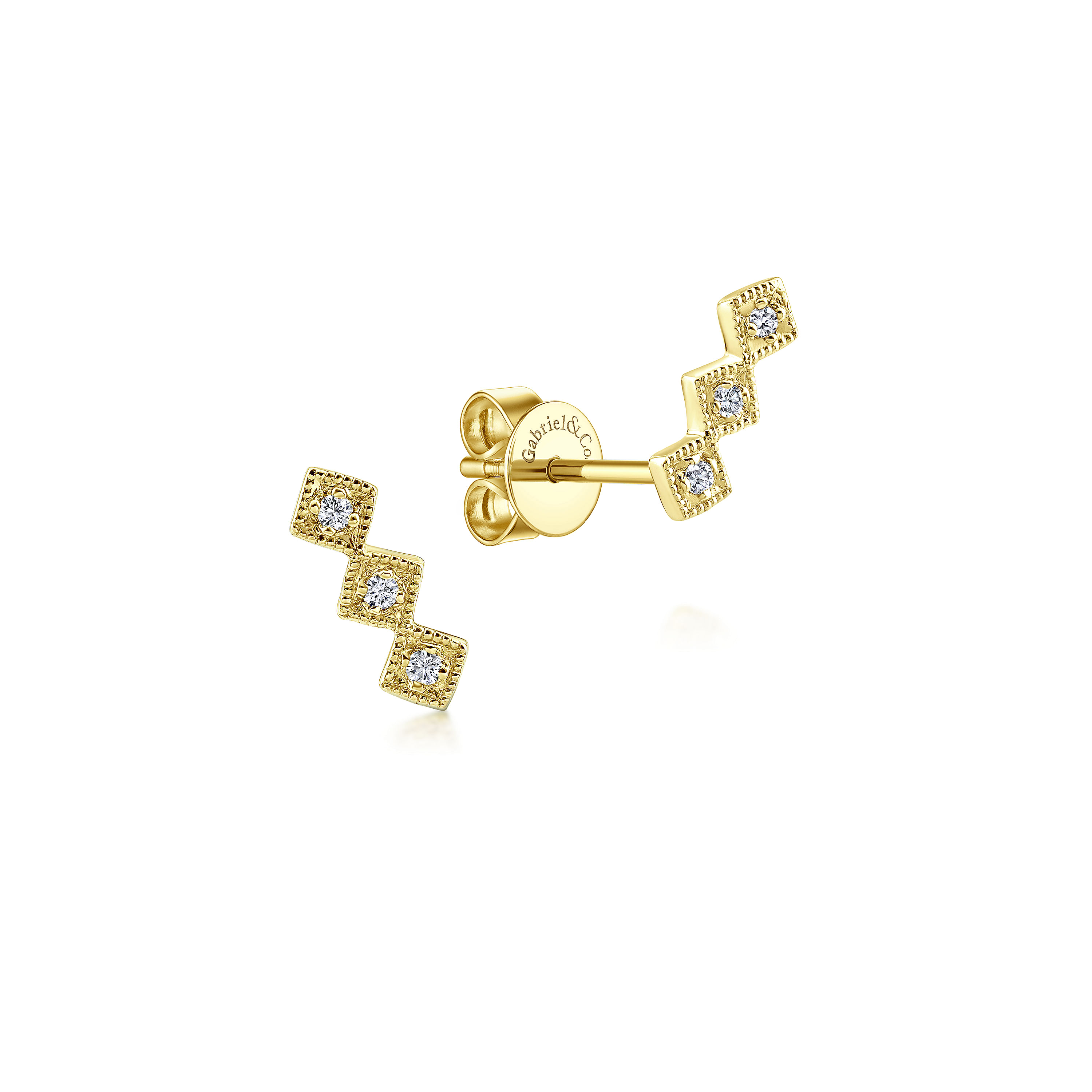 14k Yellow Gold Diamond Stud 14k Yellow Gold Diamond Stud