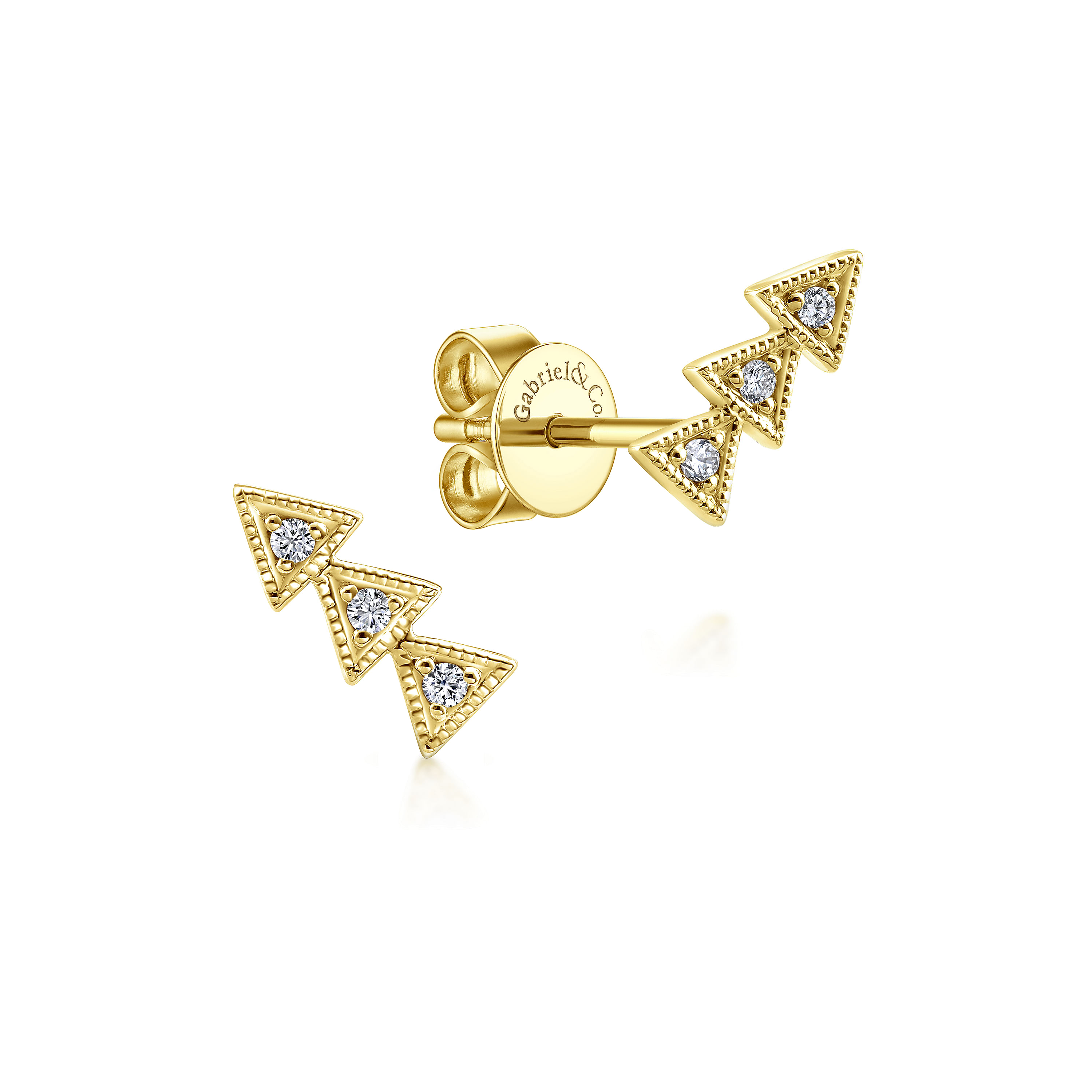 14k Yellow Gold Diamond Stud 14k Yellow Gold Diamond Stud