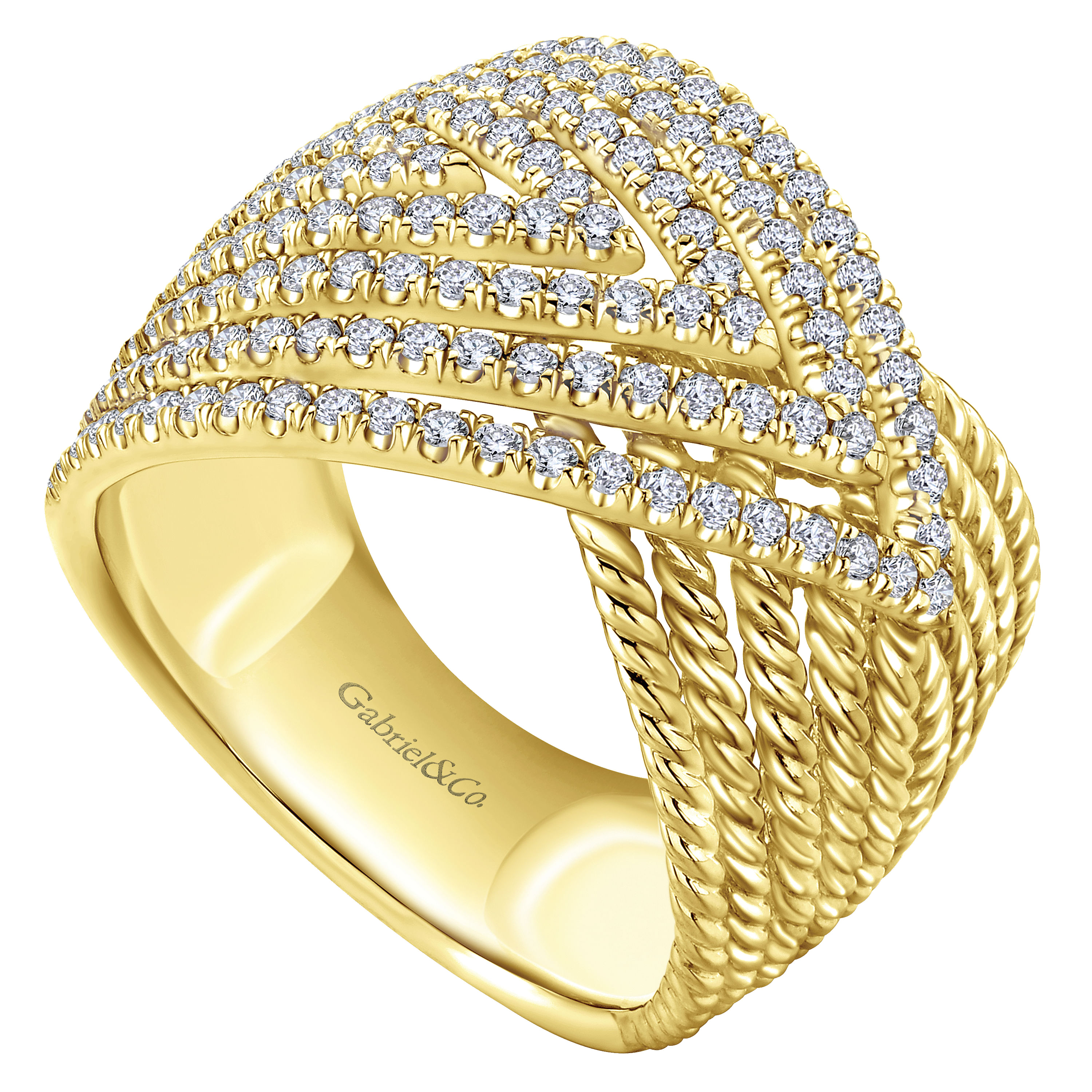 14k Yellow Gold Diamond Wide Band Ladies 14k Yellow Gold Diamond Wide Band Ladies