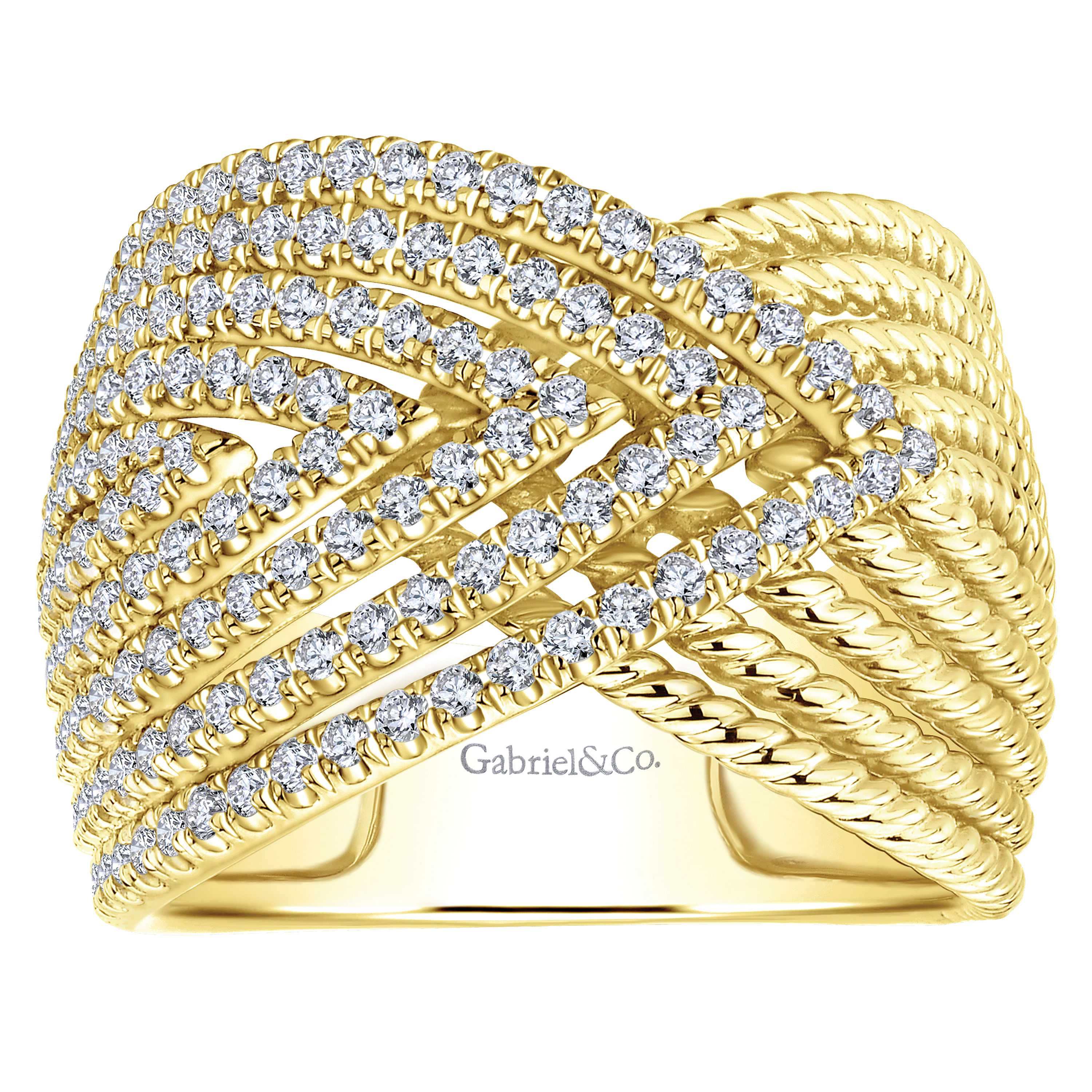14k Yellow Gold Diamond Wide Band Ladies 14k Yellow Gold Diamond Wide Band Ladies