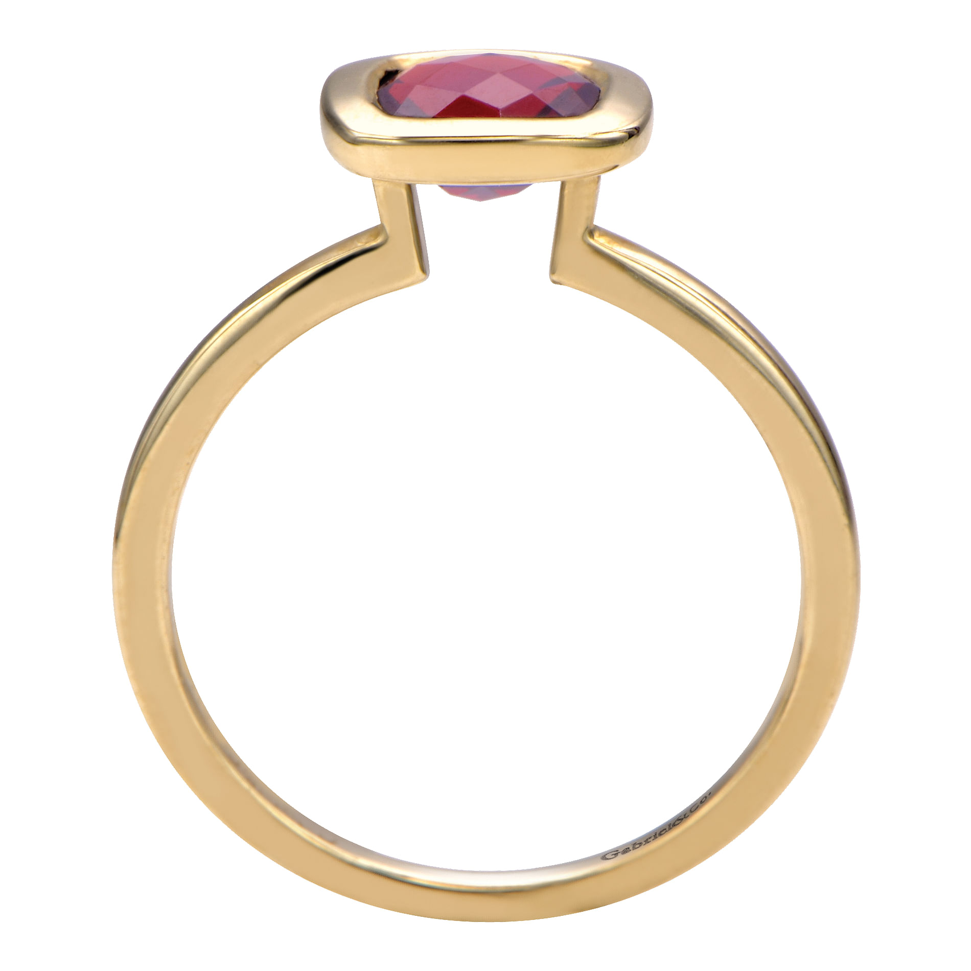 14k Yellow Gold Garnet Stackable Ladies 14k Yellow Gold Garnet Stackable Ladies