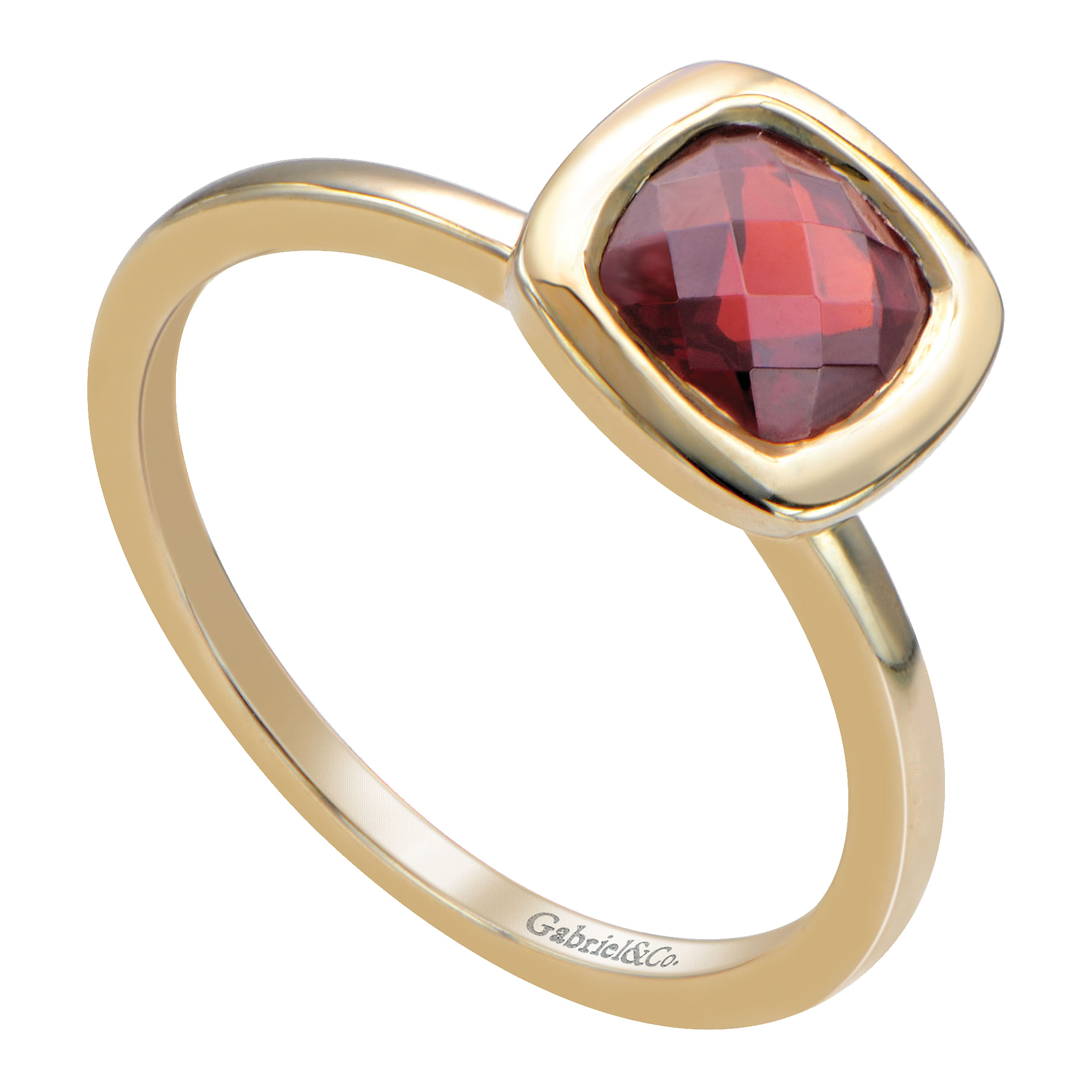 14k Yellow Gold Garnet Stackable Ladies 14k Yellow Gold Garnet Stackable Ladies