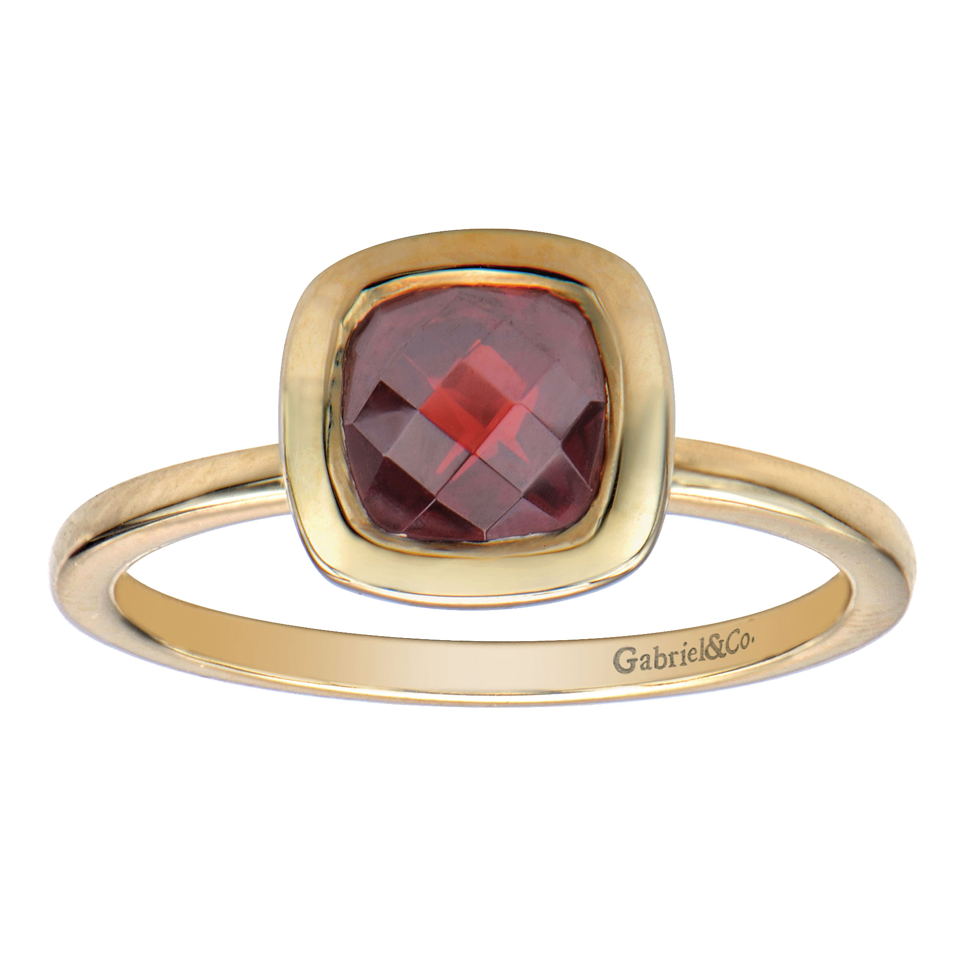14k Yellow Gold Garnet Stackable Ladies 14k Yellow Gold Garnet Stackable Ladies