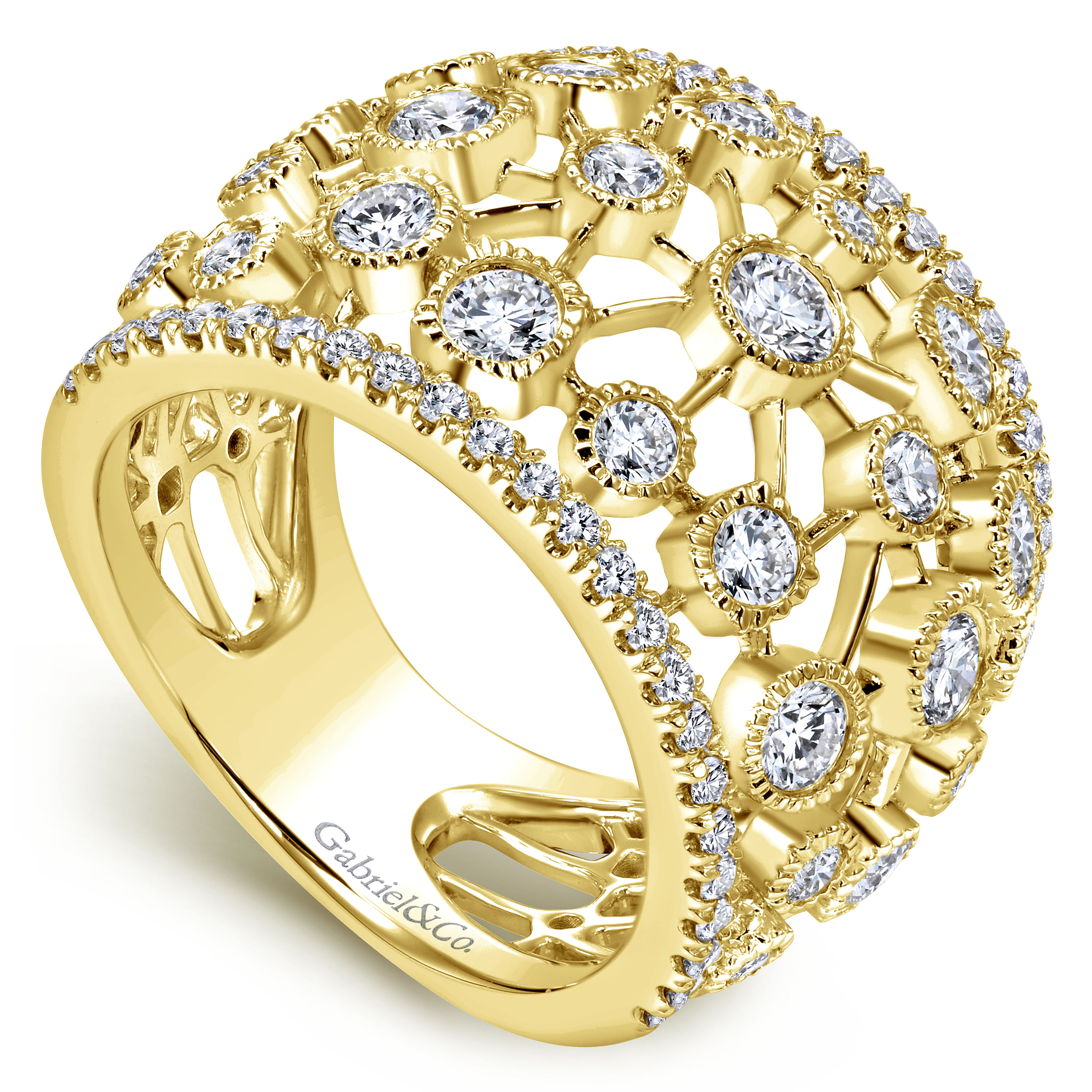 unturned ring wedding Ladies' LR50990Y45JJ 14k Ring Lusso Yellow Wide   Gold Band