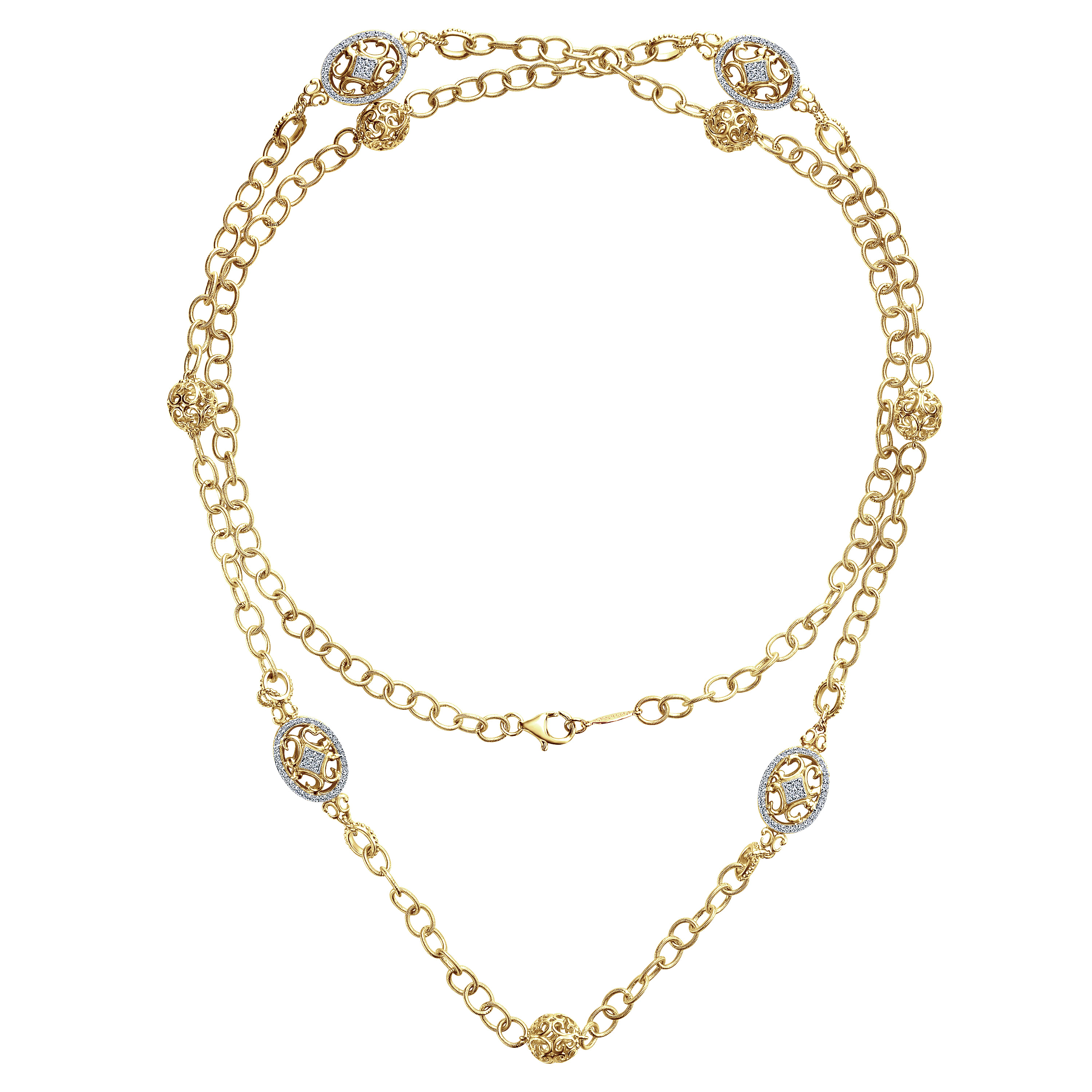 14k Yellow Gold Mediterranean Fashion Necklace angle 2 14k Yellow Gold Mediterranean Fashion Necklace angle 2
