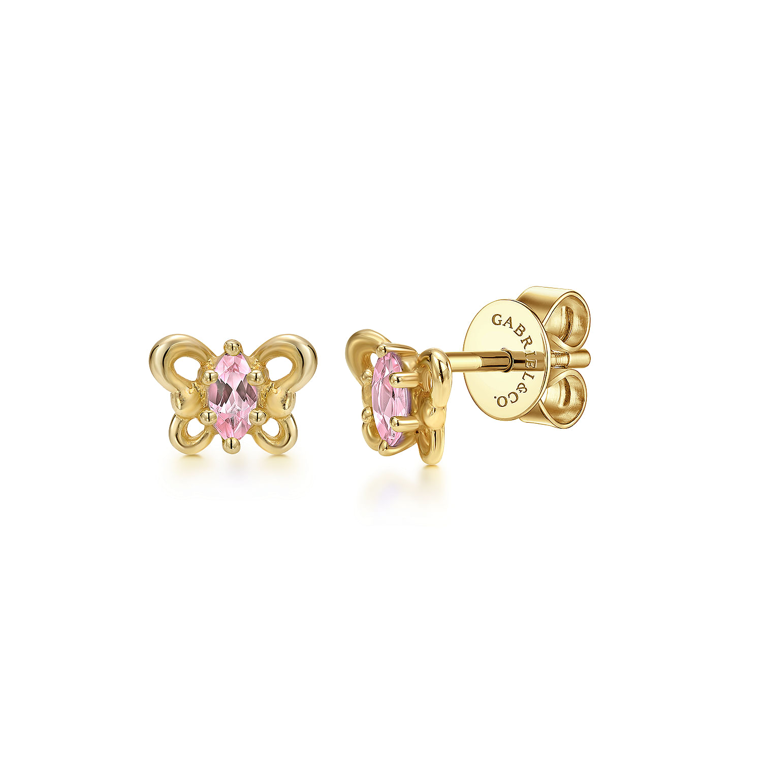14k Yellow Gold Pink Created Zircon Stud 14k Yellow Gold Pink Created Zircon Stud
