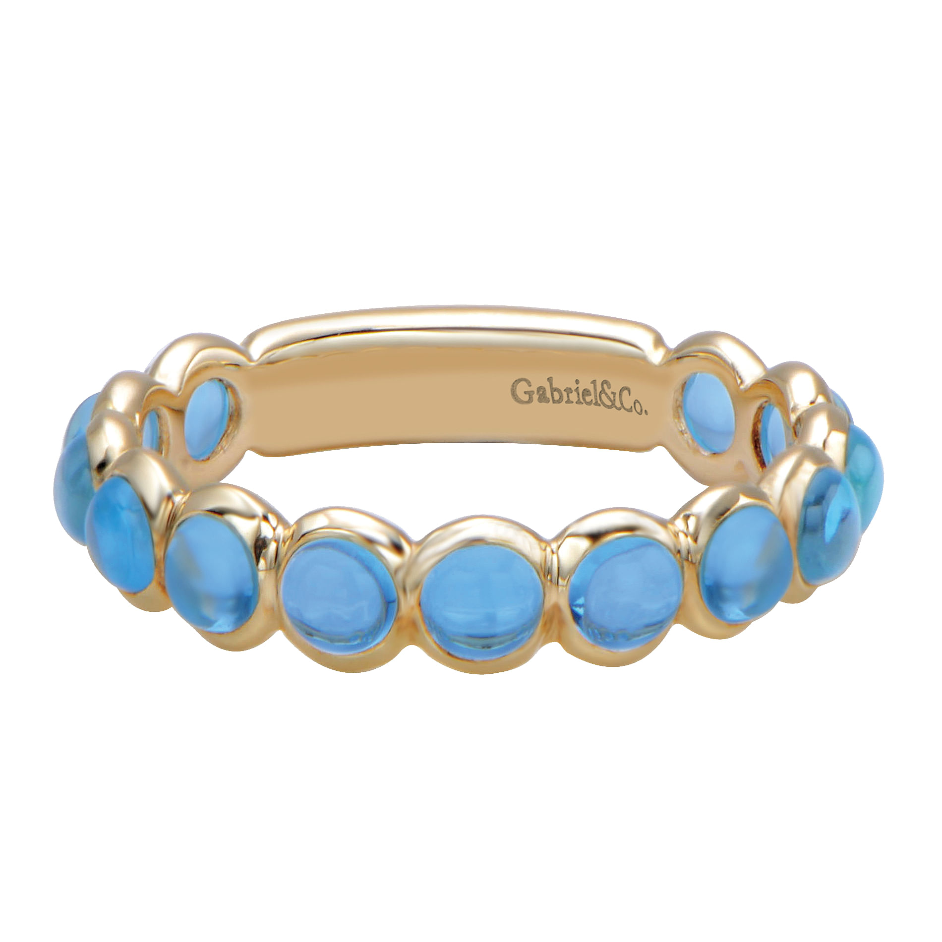 14k Yellow Gold Swiss Blue Topaz Stackable 14k Yellow Gold Swiss Blue Topaz Stackable