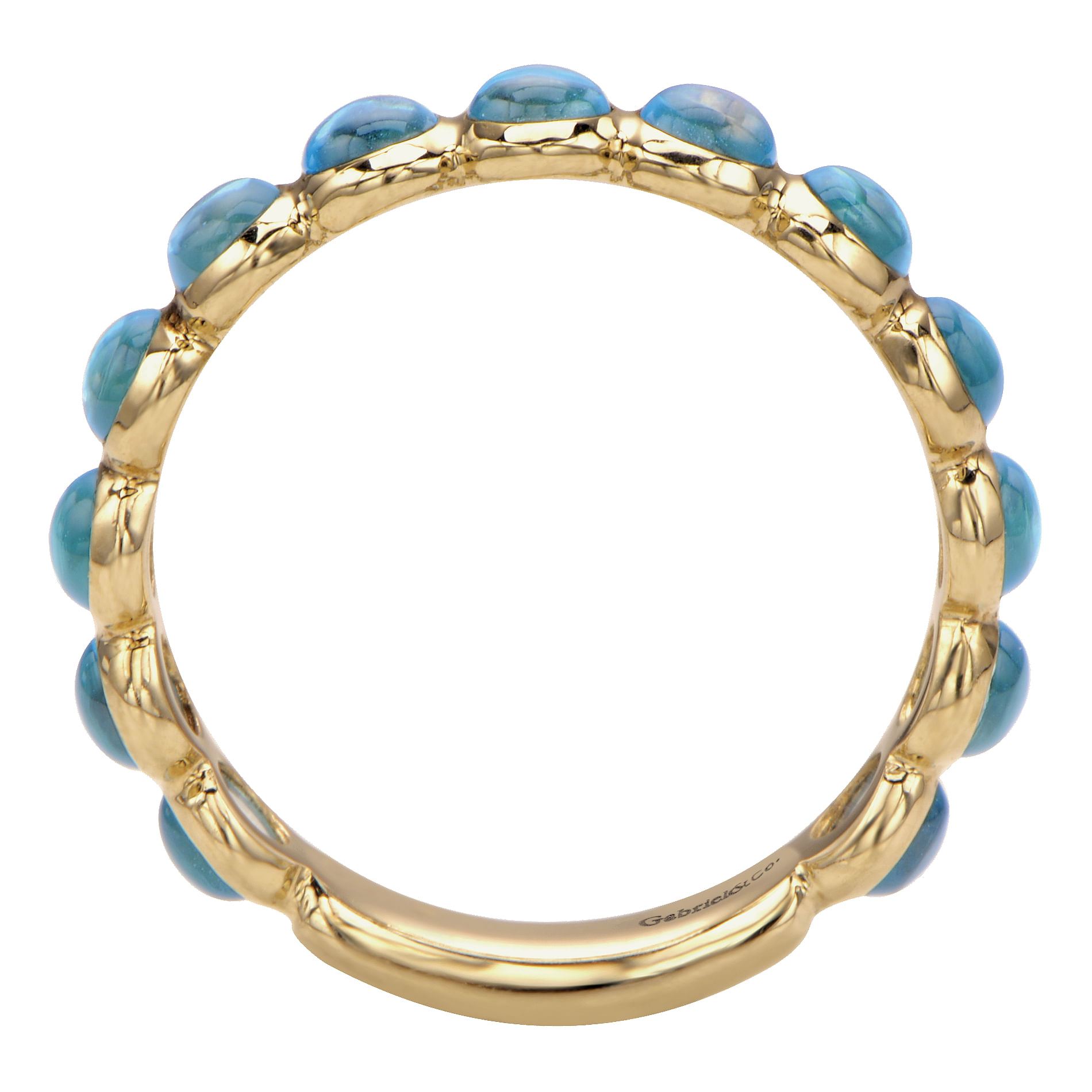 14k Yellow Gold Swiss Blue Topaz Stackable Ladies 14k Yellow Gold Swiss Blue Topaz Stackable Ladies